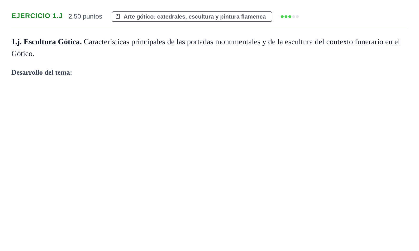 Enunciado: Ejercicio 1.j · Historia del Arte PAU Navarra Extraordinaria 2024