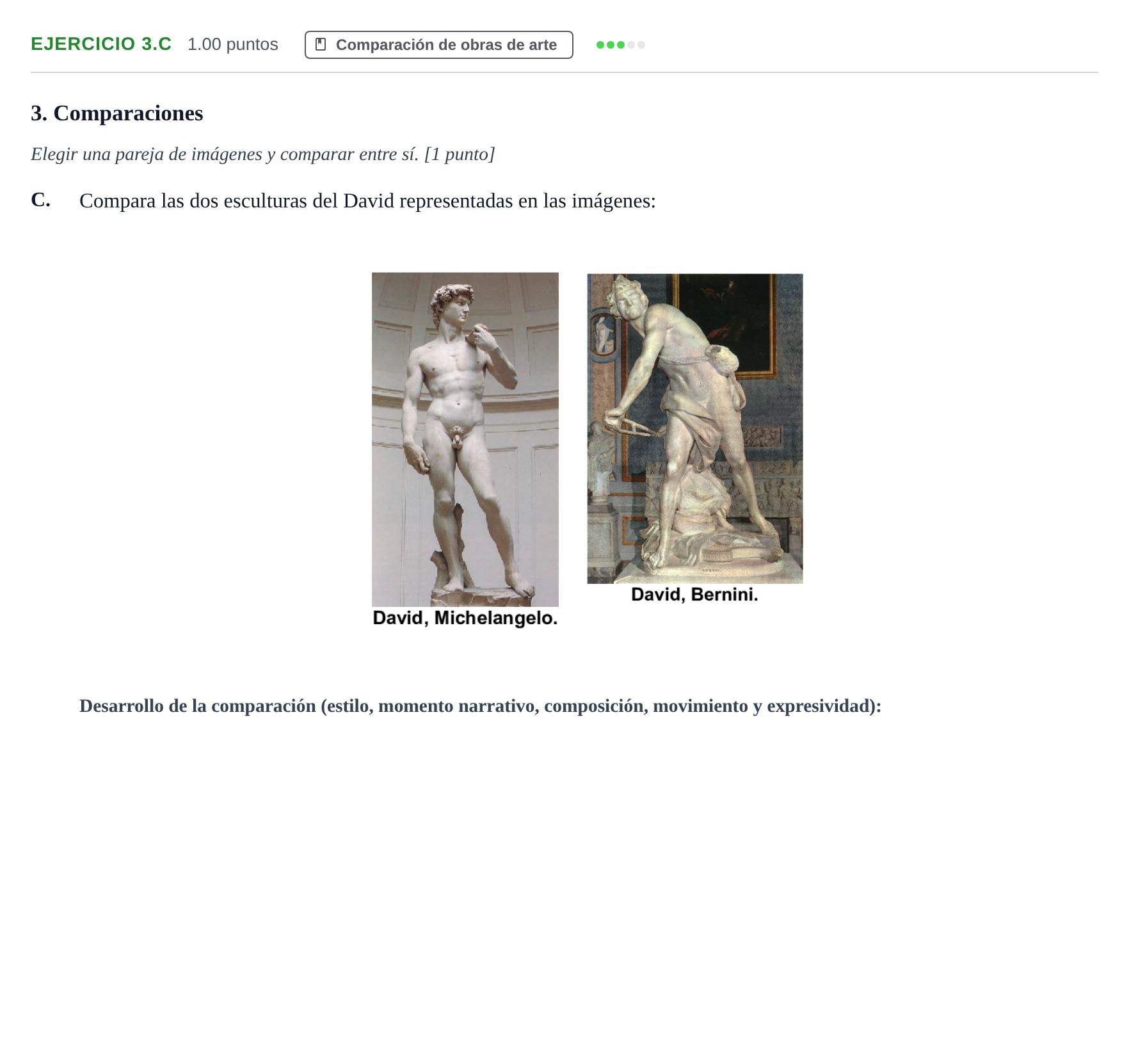 Enunciado: Ejercicio 3.C · Historia del Arte PAU Navarra Extraordinaria 2024
