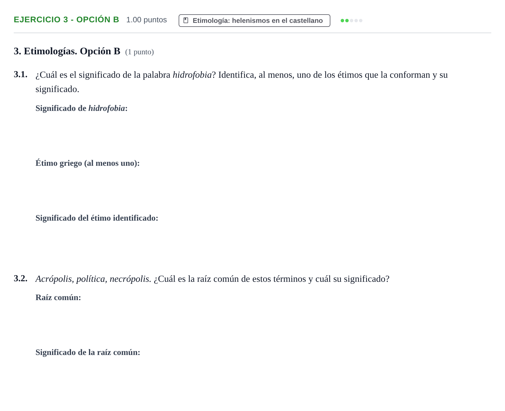 Enunciado: Ejercicio 3 - Opción B · Griego II PAU Navarra Extraordinaria 2024
