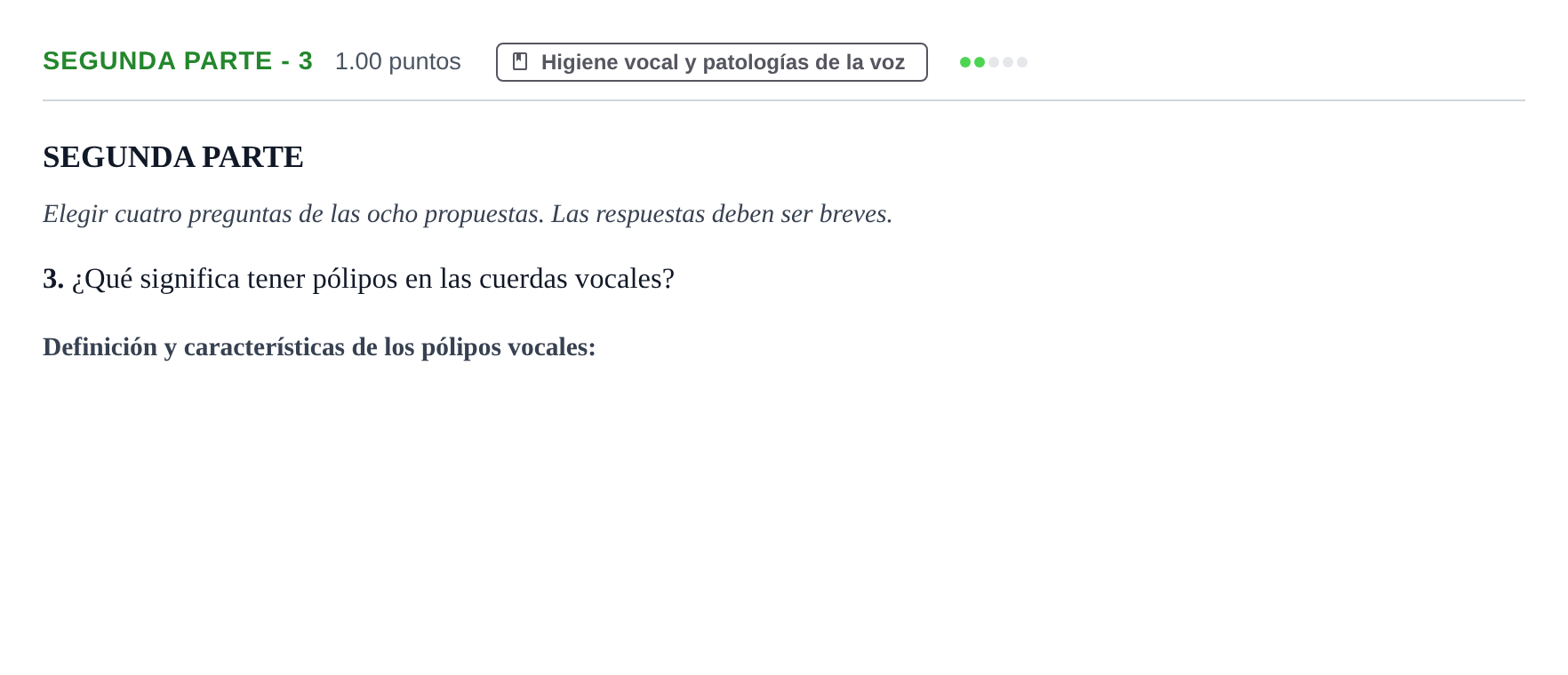 Enunciado: Ejercicio Segunda Parte - 3 · Coro y Técnica Vocal PAU Navarra Ordinaria 2024