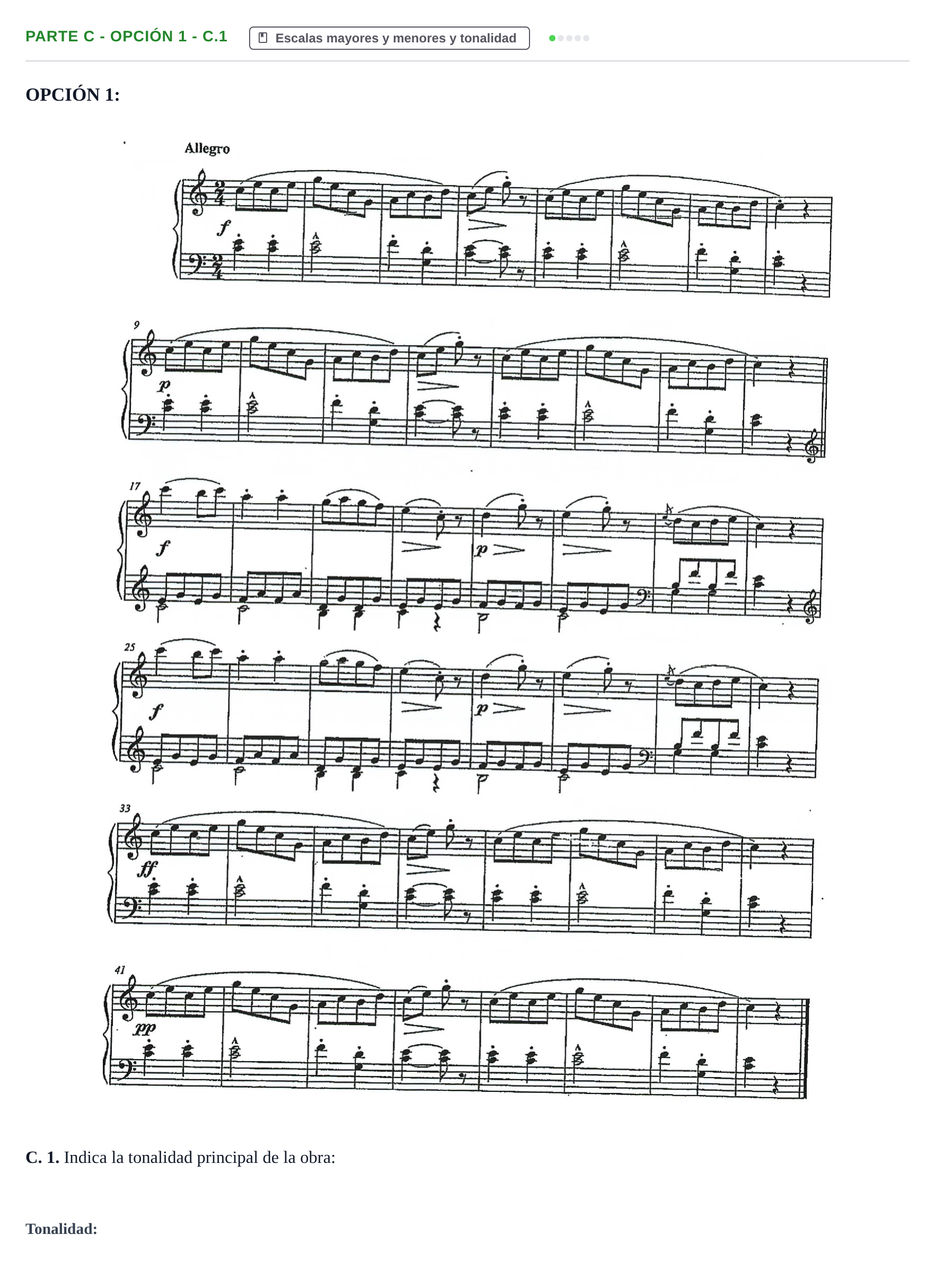 Enunciado: Ejercicio Parte C - Opción 1 - C.1 · Análisis Musical II PAU Navarra Ordinaria 2024