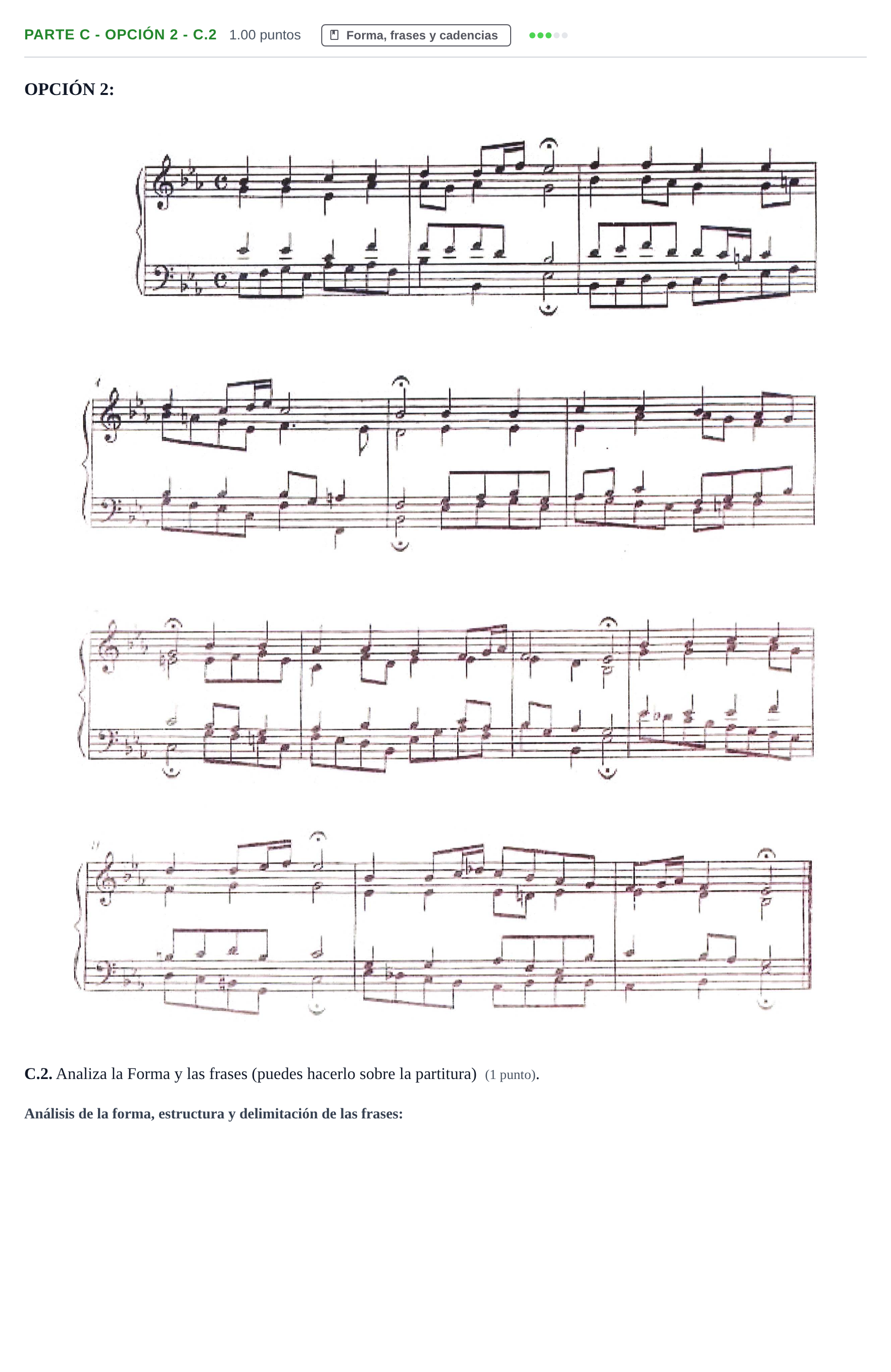 Enunciado: Ejercicio Parte C - Opción 2 - C.2 · Análisis Musical II PAU Navarra Ordinaria 2024