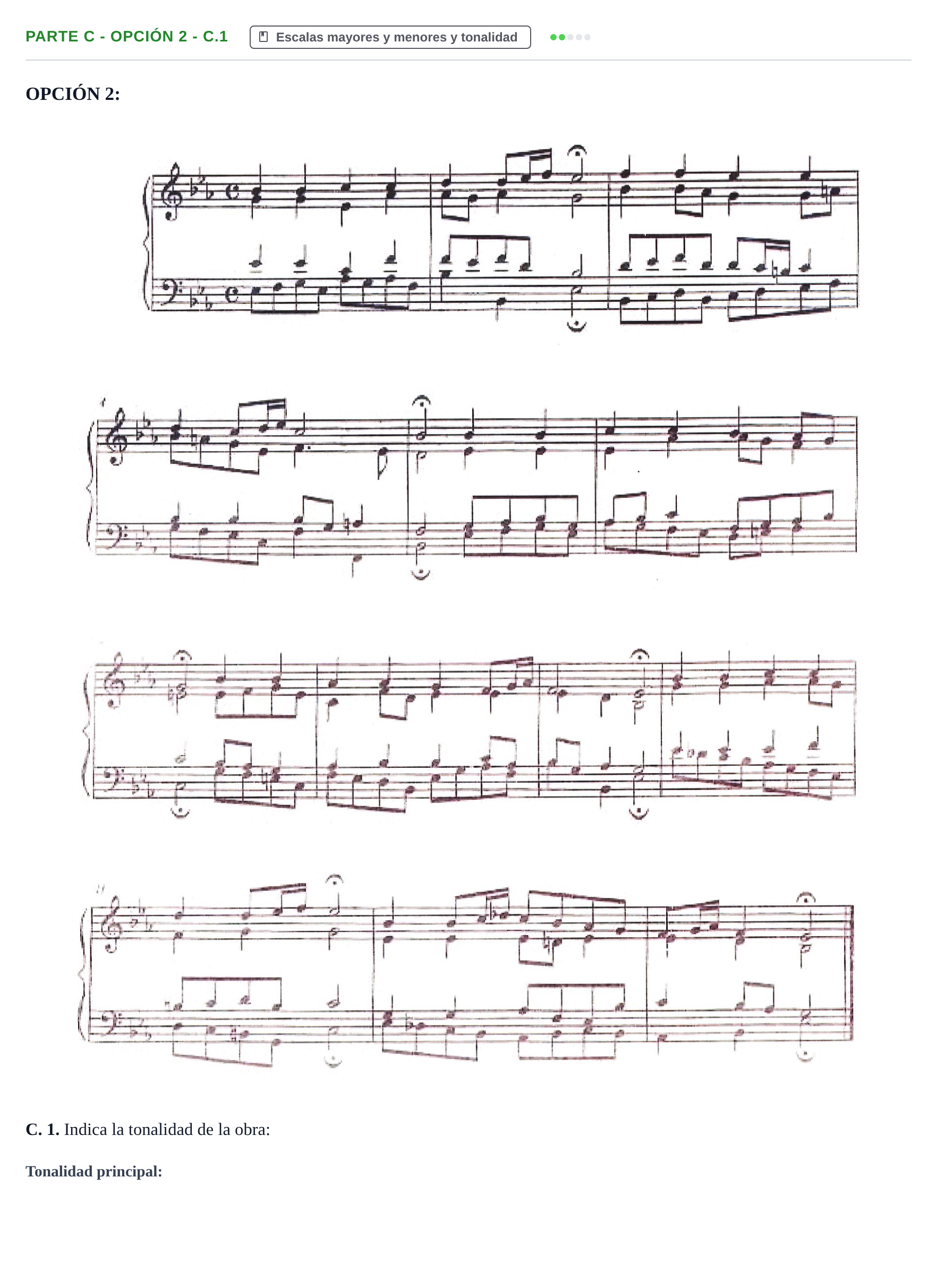 Enunciado: Ejercicio Parte C - Opción 2 - C.1 · Análisis Musical II PAU Navarra Ordinaria 2024