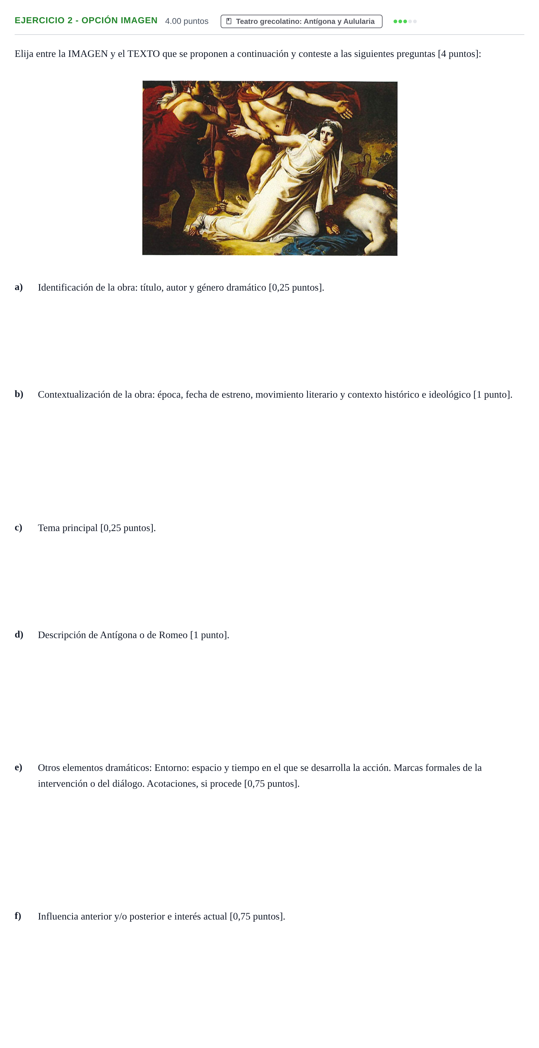 Enunciado: Ejercicio 2 - Opción Imagen · Literatura Dramática PAU Navarra Ordinaria 2024
