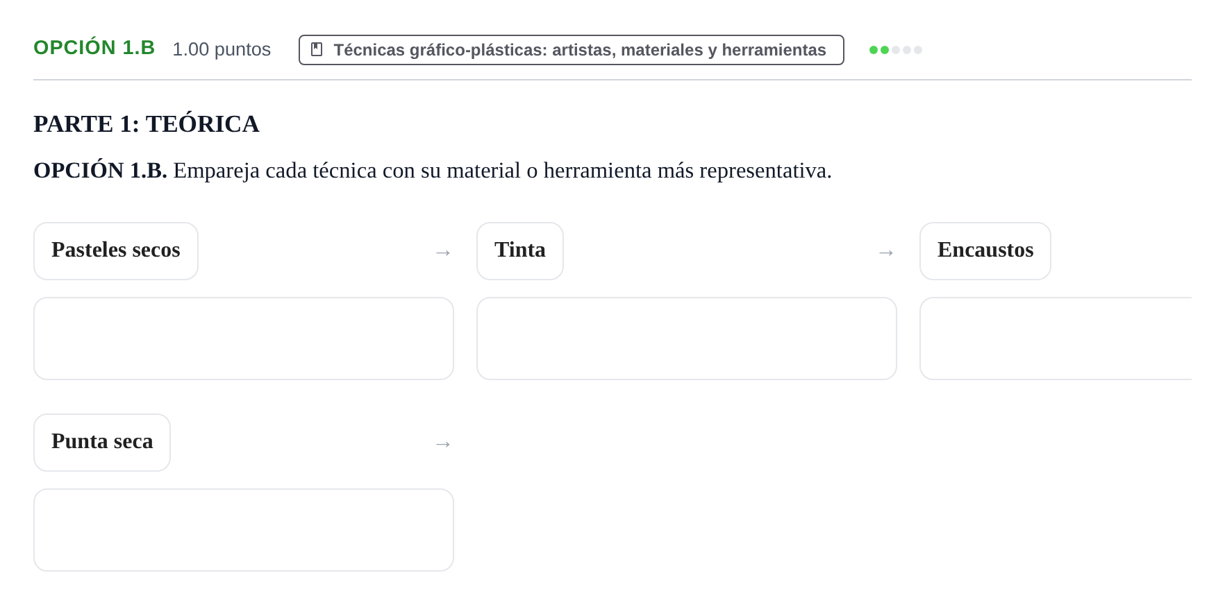 Enunciado: Opción 1.B · Técnicas de Expresión Gráfico-Plástica PAU Navarra Extraordinaria 2024