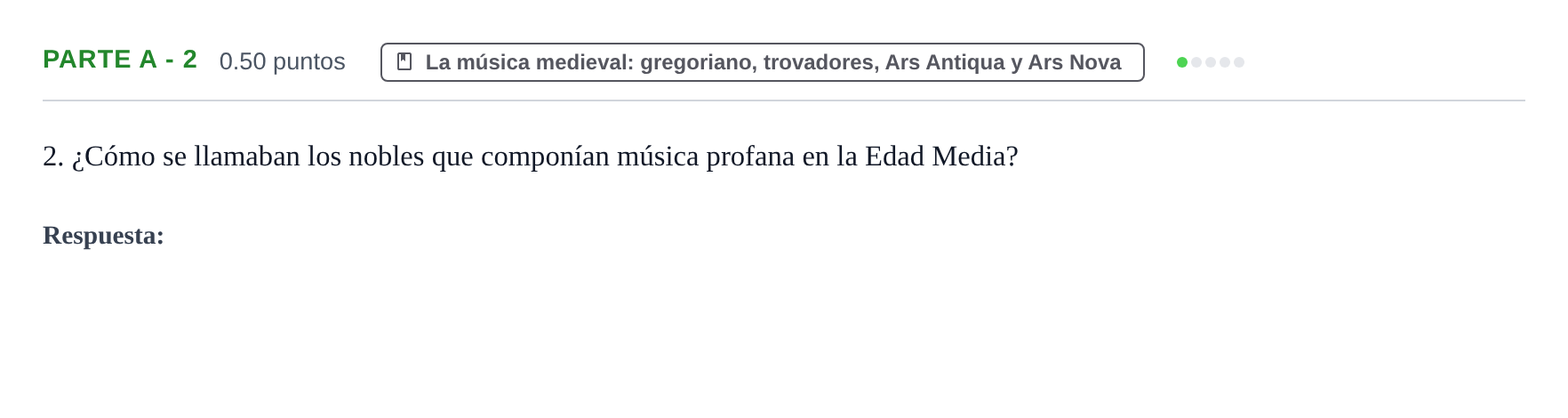 Enunciado: Ejercicio Parte A - 2 · Historia de la Música y de la Danza PAU Navarra Ordinaria 2024
