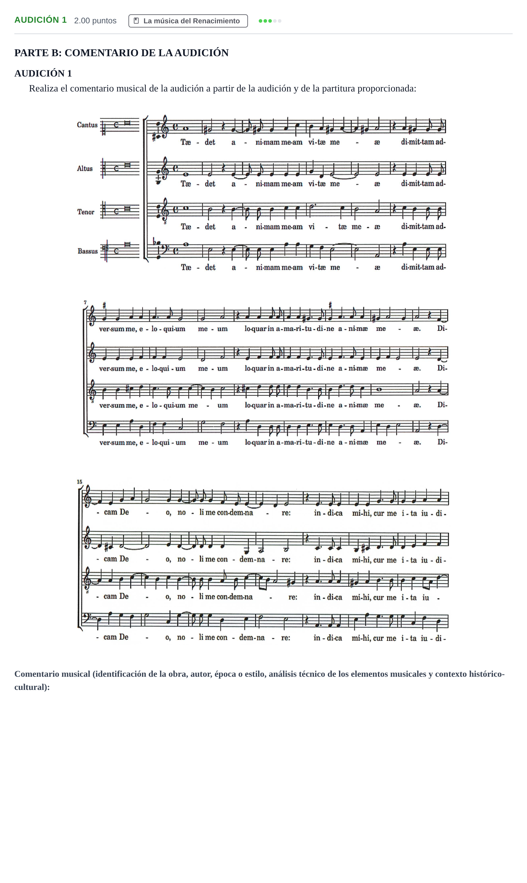 Enunciado: Ejercicio Audición 1 · Historia de la Música y de la Danza PAU Navarra Ordinaria 2024