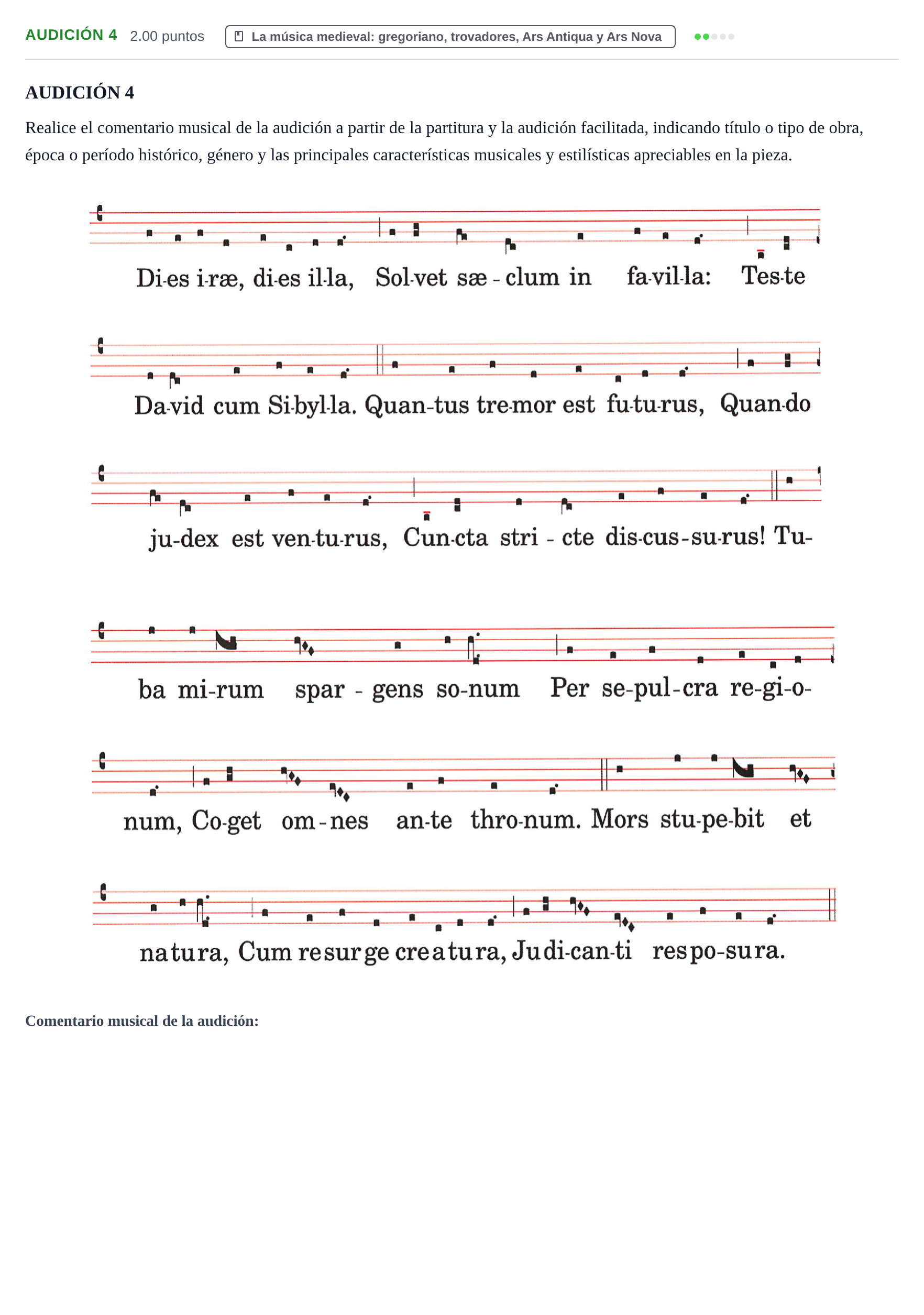 Enunciado: Ejercicio Audición 4 · Historia de la Música y de la Danza PAU Navarra Ordinaria 2024