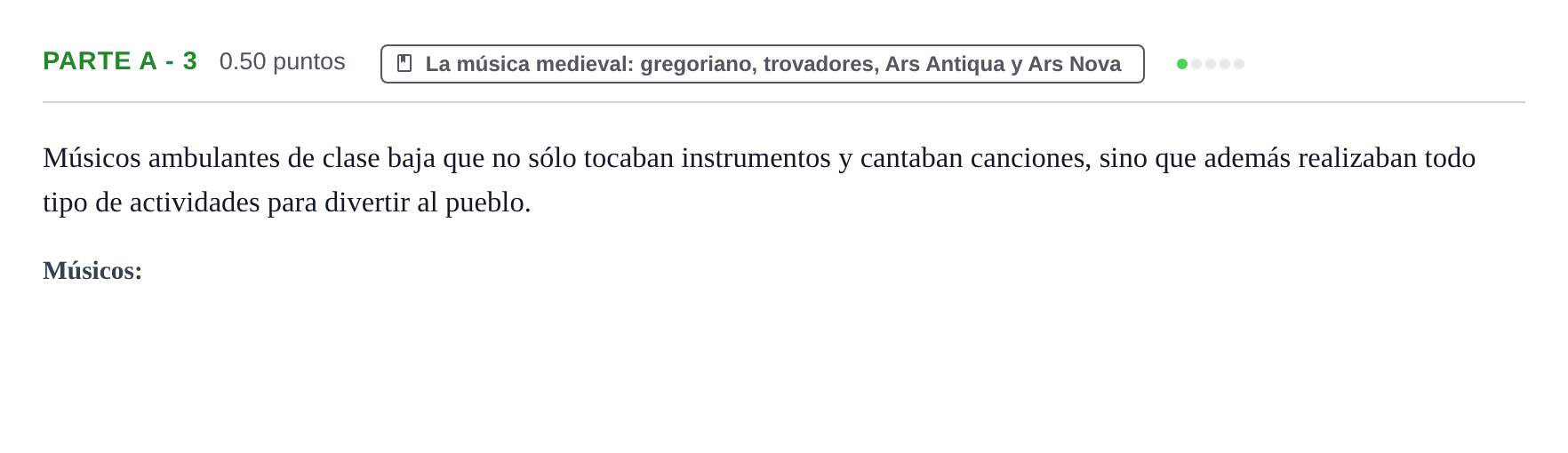 Enunciado: Ejercicio Parte A - 3 · Historia de la Música y de la Danza PAU Navarra Extraordinaria 2024