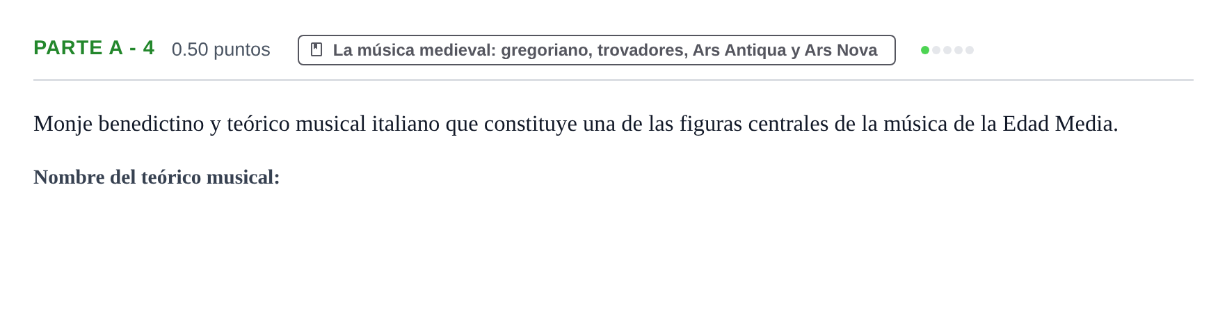 Enunciado: Ejercicio Parte A - 4 · Historia de la Música y de la Danza PAU Navarra Extraordinaria 2024