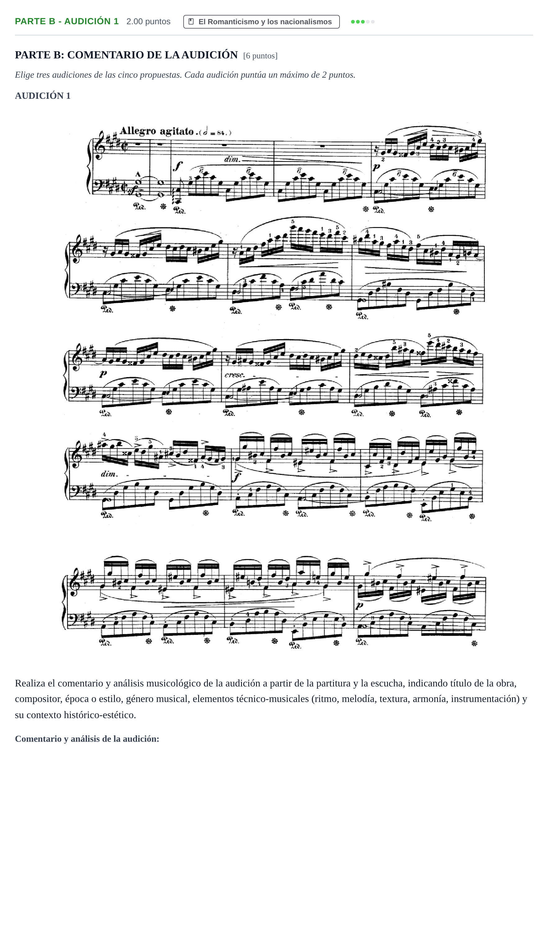 Enunciado: Ejercicio Parte B - Audición 1 · Historia de la Música y de la Danza PAU Navarra Extraordinaria 2024