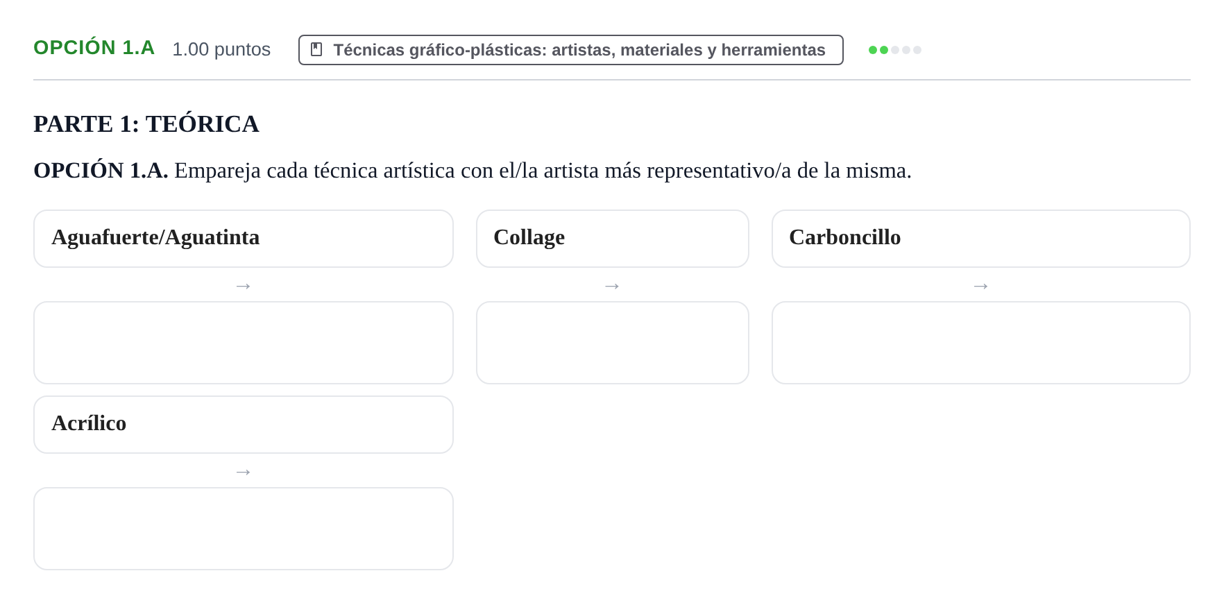 Enunciado: Opción 1.A · Técnicas de Expresión Gráfico-Plástica PAU Navarra Ordinaria 2024