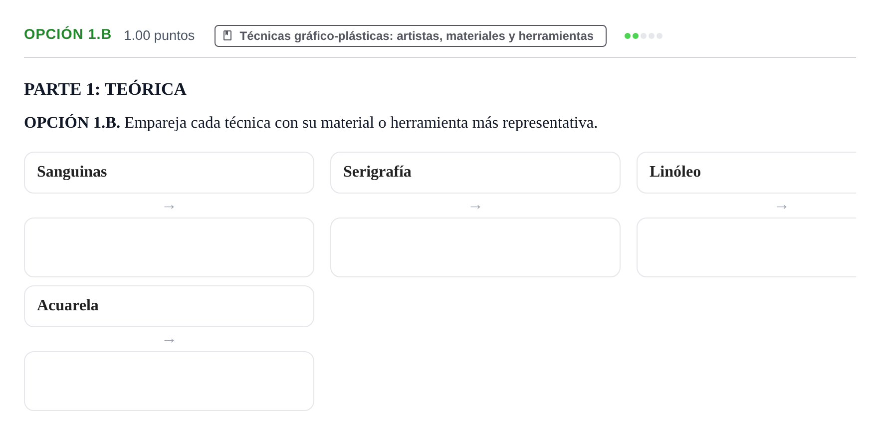 Enunciado: Opción 1.B · Técnicas de Expresión Gráfico-Plástica PAU Navarra Ordinaria 2024