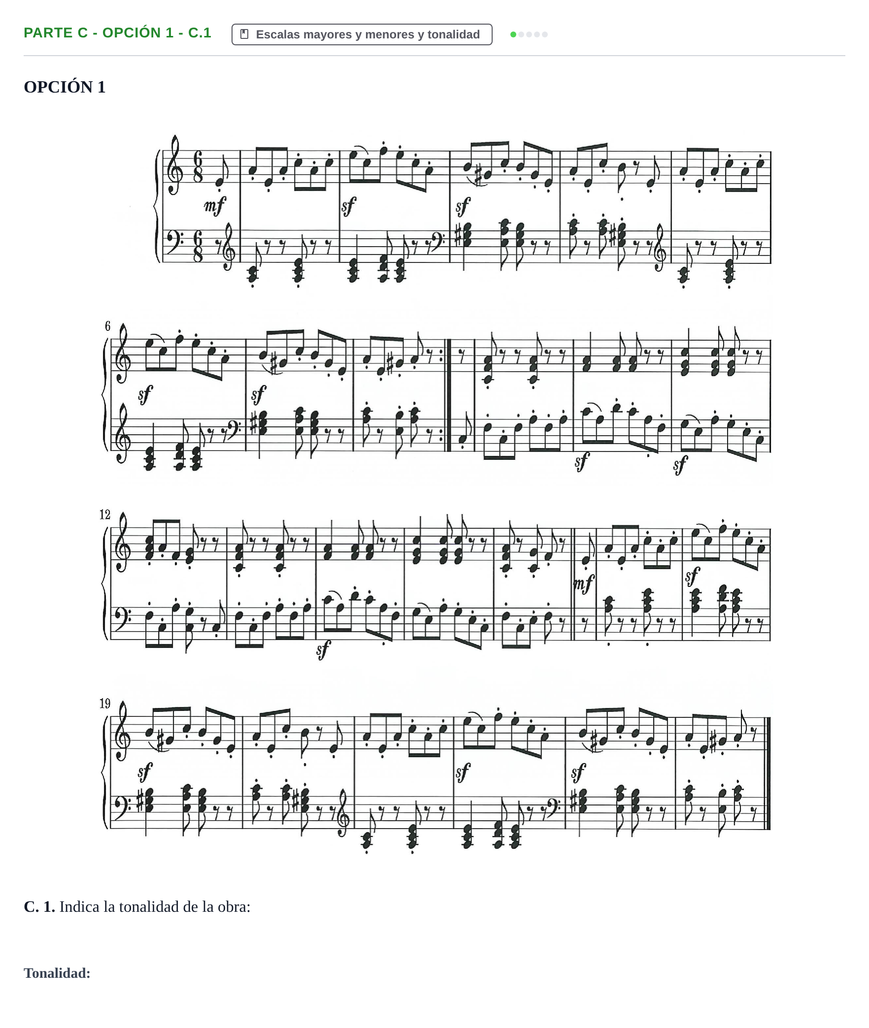 Enunciado: Ejercicio Parte C - Opción 1 - C.1 · Análisis Musical II PAU Navarra Extraordinaria 2024