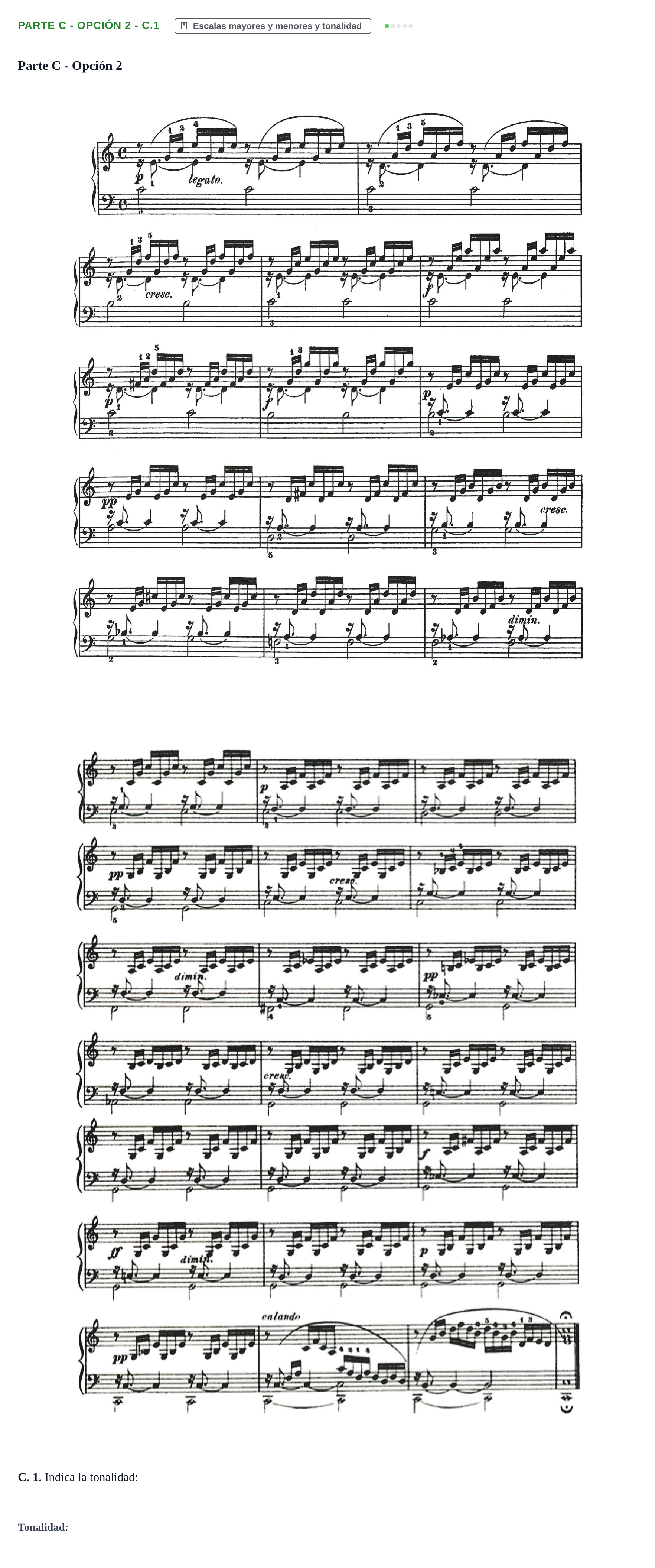Enunciado: Ejercicio Parte C - Opción 2 - C.1 · Análisis Musical II PAU Navarra Extraordinaria 2024