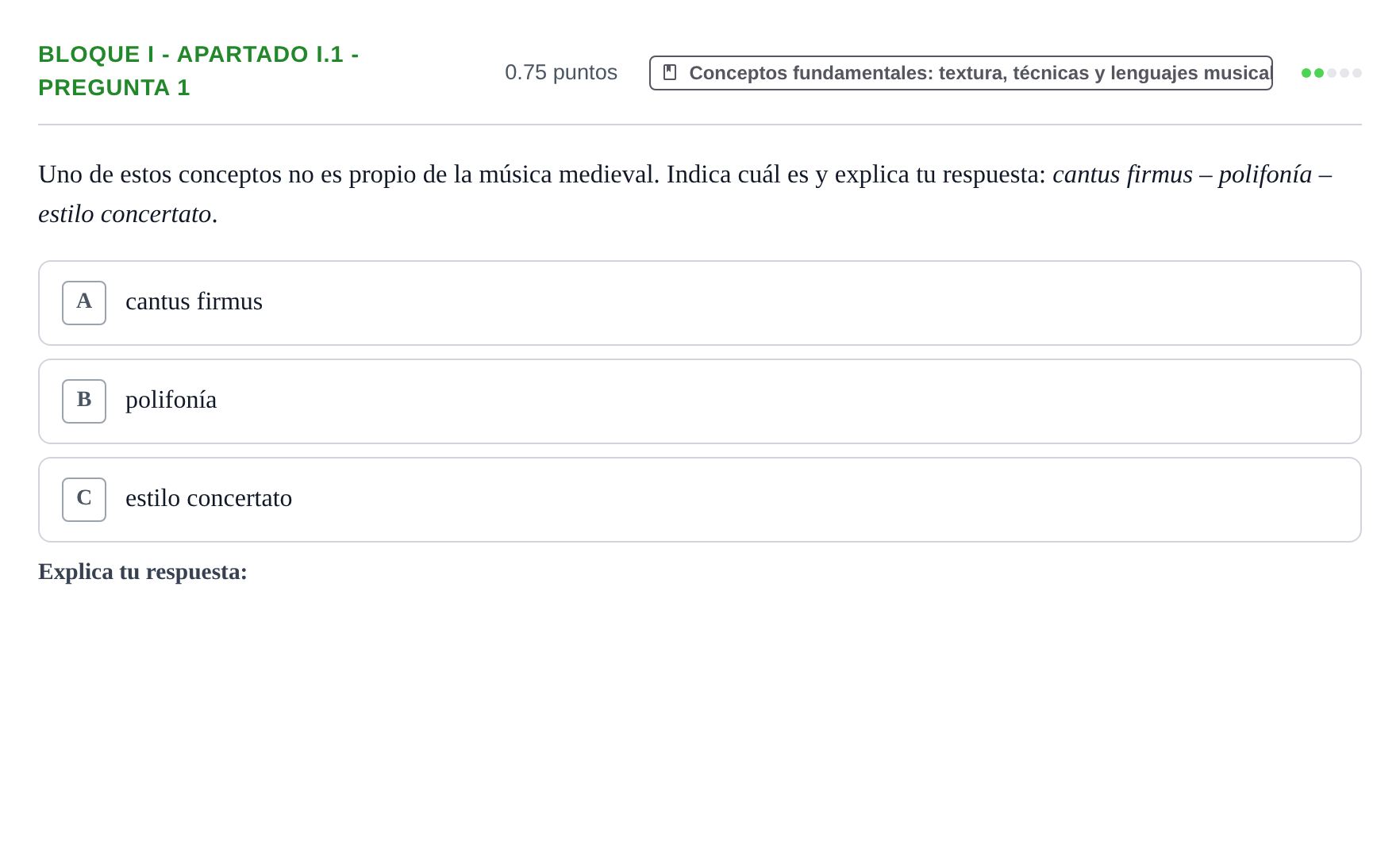 Enunciado: Bloque I - Apartado I.1 - Pregunta 1 · Análisis Musical II PAU Murcia Ordinaria 2025