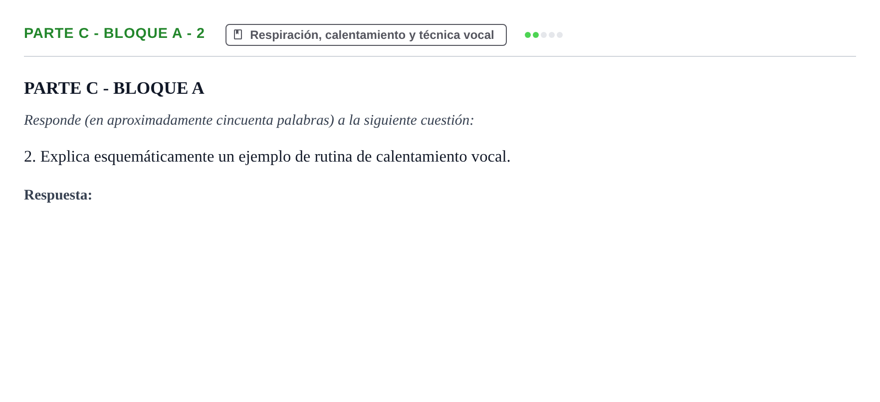 Enunciado: Ejercicio Parte C - Bloque A - 2 · Coro y Técnica Vocal PAU Murcia Ordinaria 2025