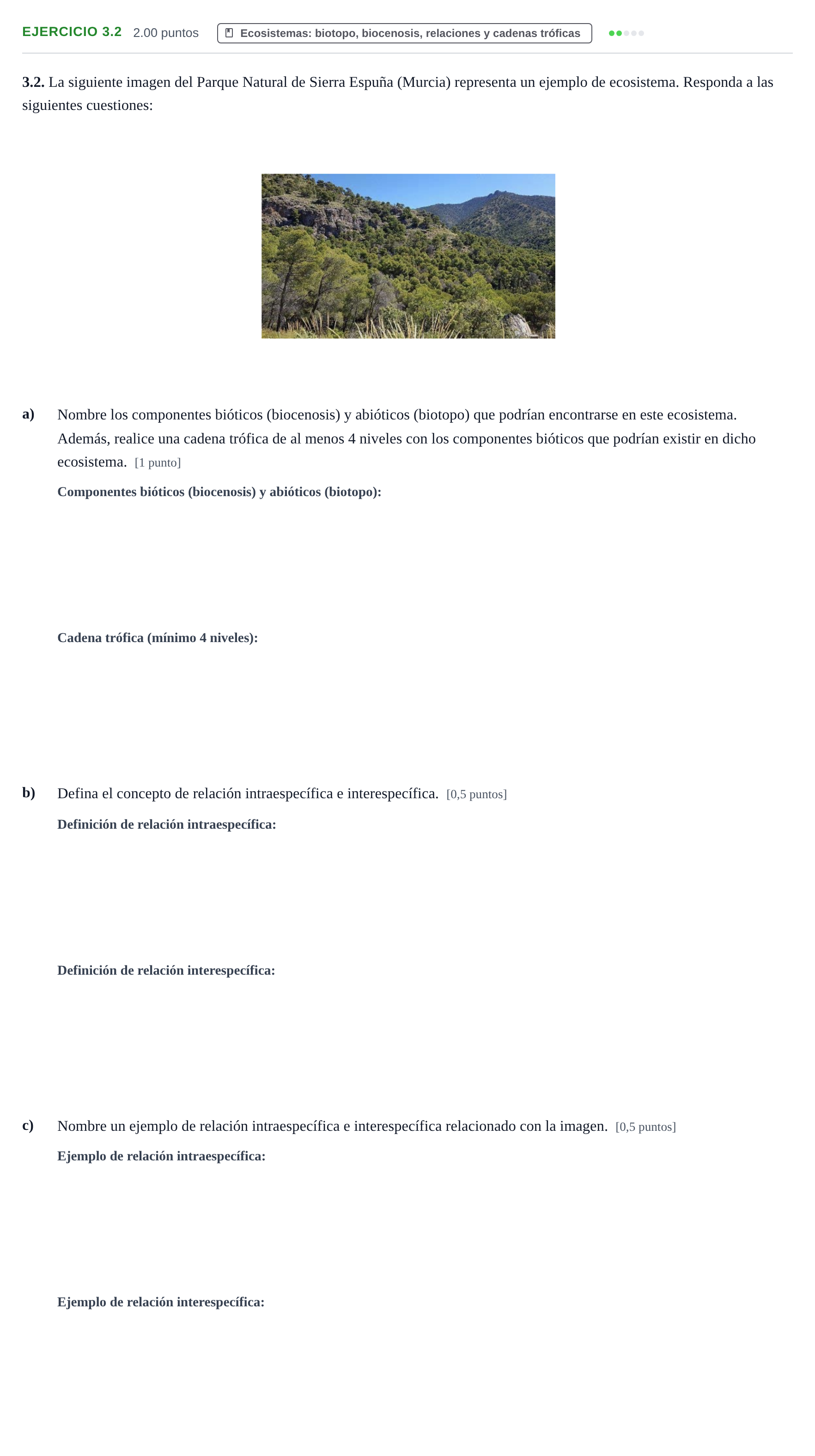 Enunciado: Ejercicio 3.2 · Ciencias Generales PAU Murcia Ordinaria 2025