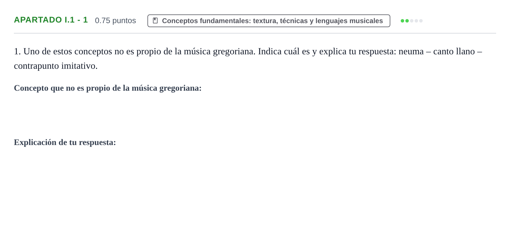 Enunciado: Apartado I.1 - 1 · Análisis Musical II PAU Murcia Extraordinaria 2025