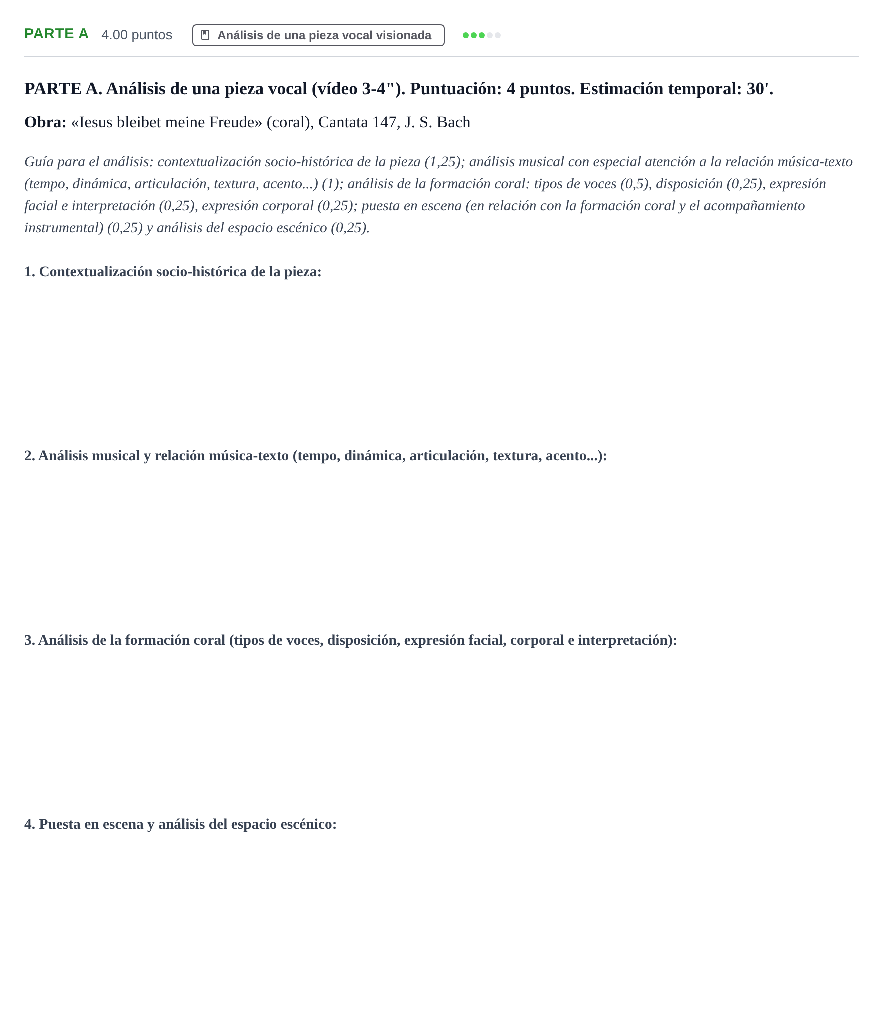 Enunciado: Ejercicio Parte A · Coro y Técnica Vocal PAU Murcia Extraordinaria 2025