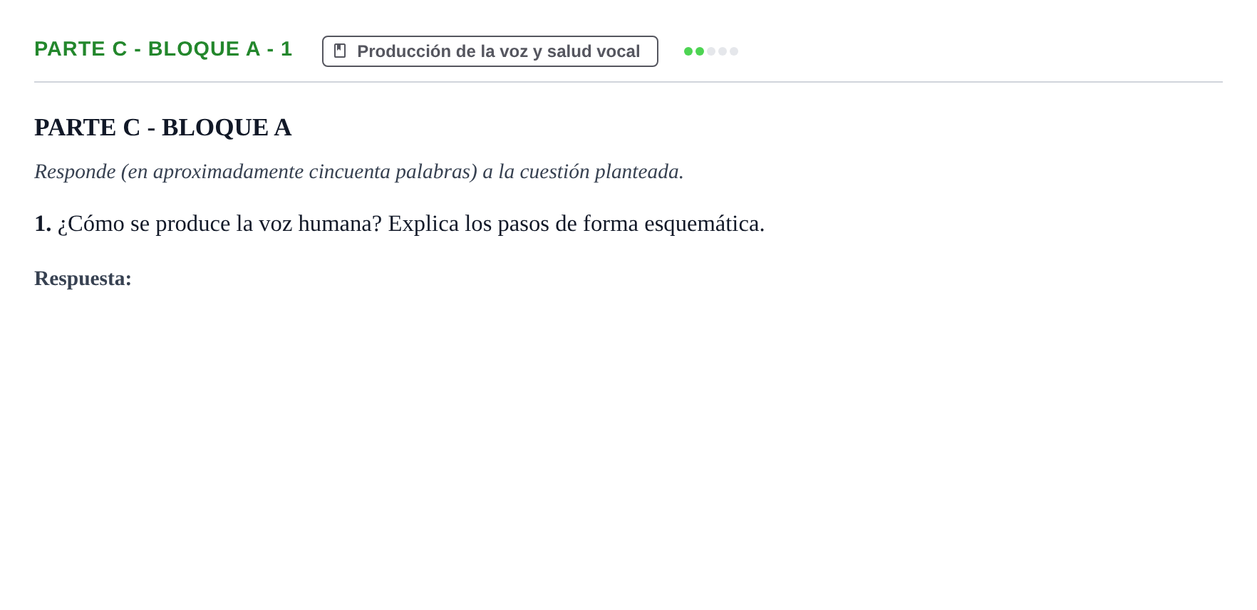 Enunciado: Ejercicio Parte C - Bloque A - 1 · Coro y Técnica Vocal PAU Murcia Extraordinaria 2025