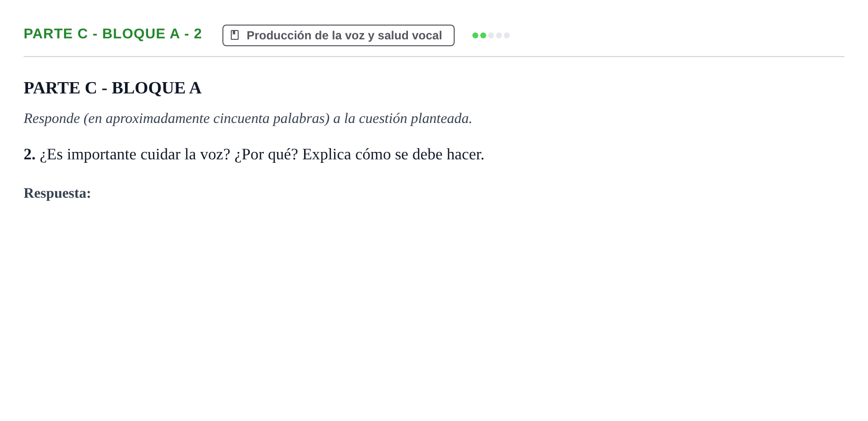 Enunciado: Ejercicio Parte C - Bloque A - 2 · Coro y Técnica Vocal PAU Murcia Extraordinaria 2025