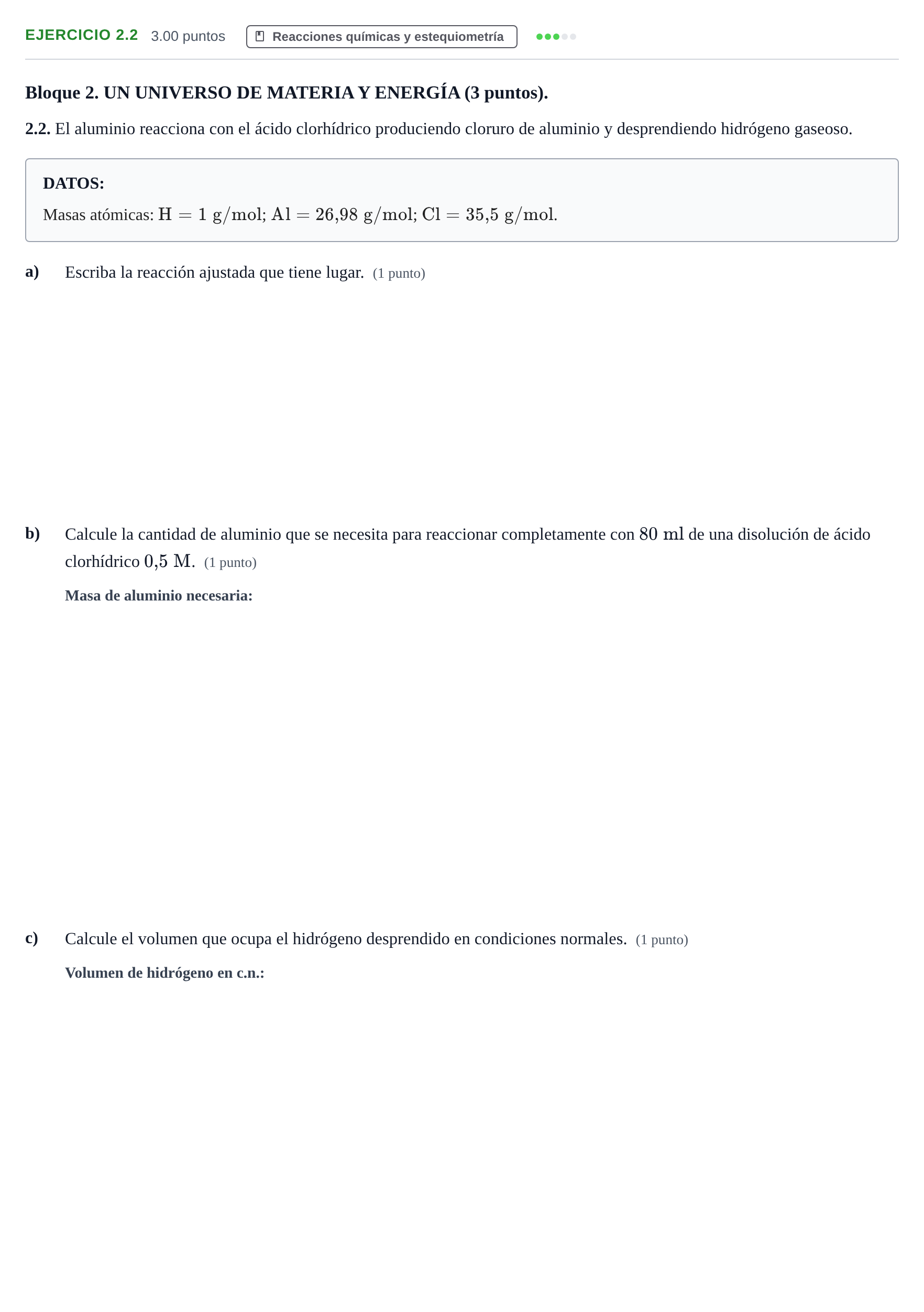 Enunciado: Ejercicio 2.2 · Ciencias Generales PAU Murcia Extraordinaria 2025