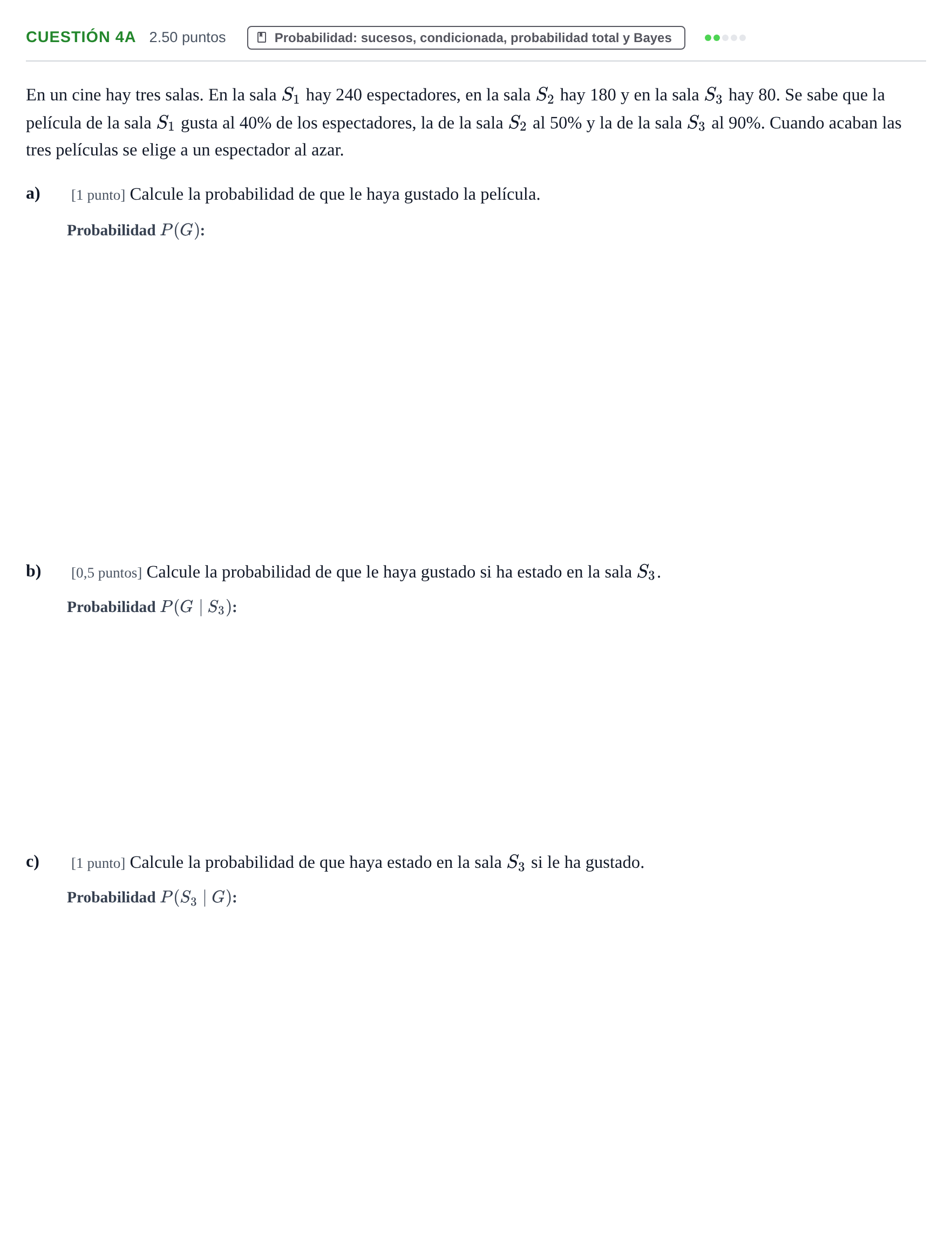 Enunciado: Cuestión 4A · Matemáticas II PAU Murcia Extraordinaria 2025