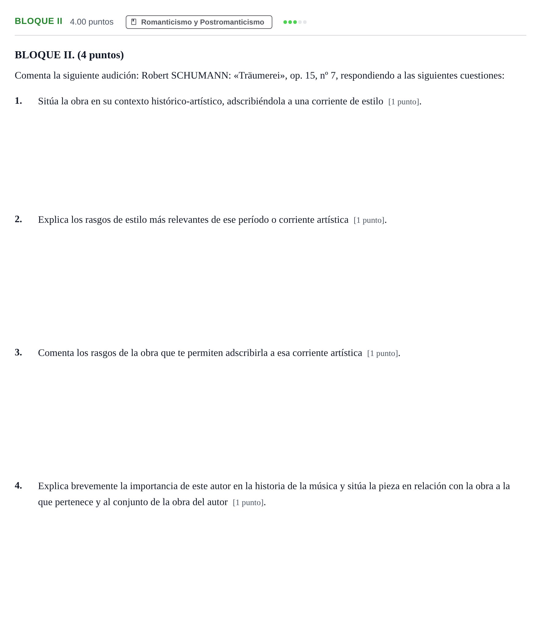 Enunciado: Bloque II · Historia de la Música y de la Danza PAU Murcia Ordinaria 2025