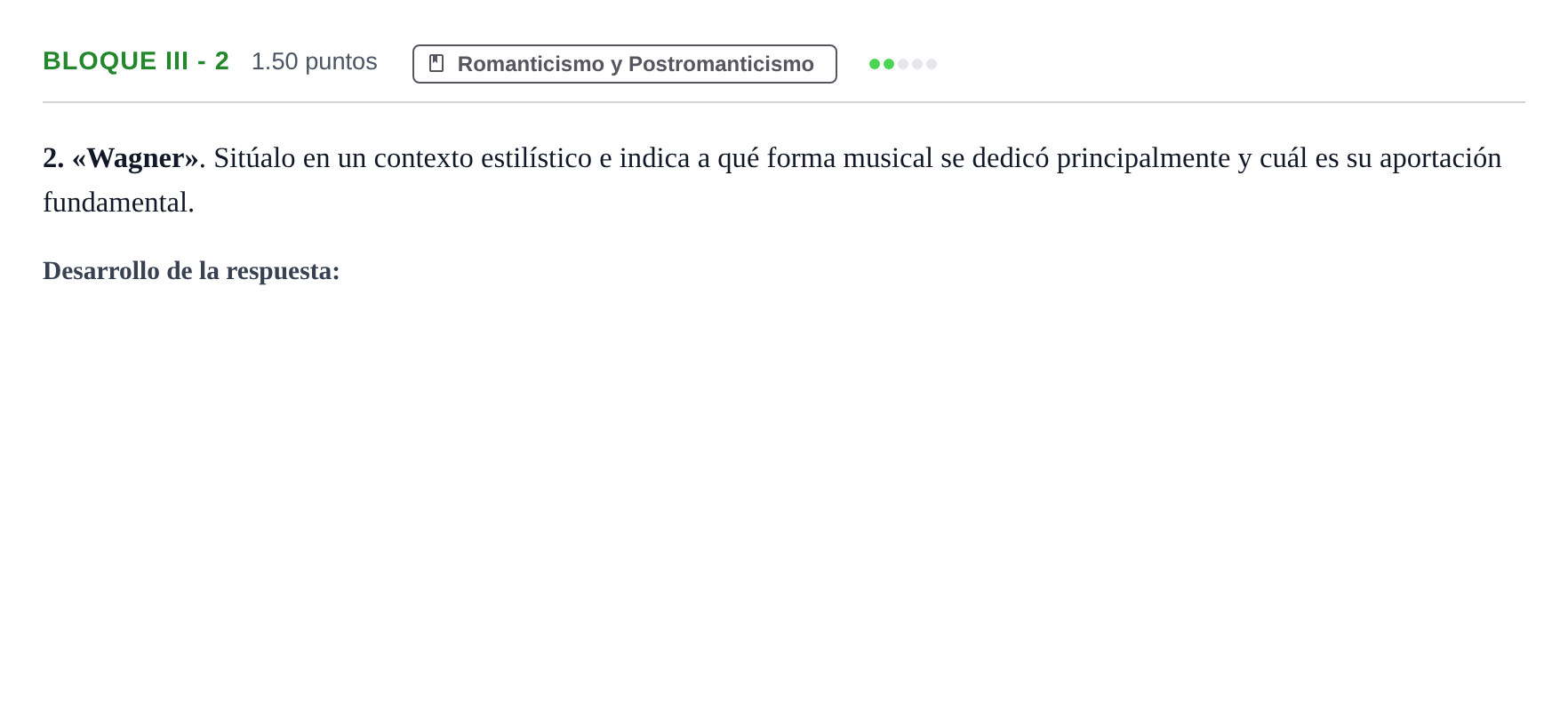 Enunciado: Bloque III - 2 · Historia de la Música y de la Danza PAU Murcia Ordinaria 2025