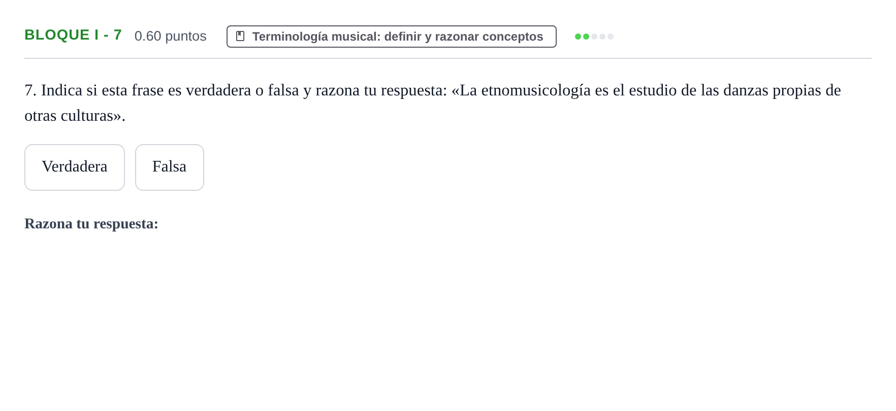 Enunciado: Bloque I - 7 · Historia de la Música y de la Danza PAU Murcia Extraordinaria 2025