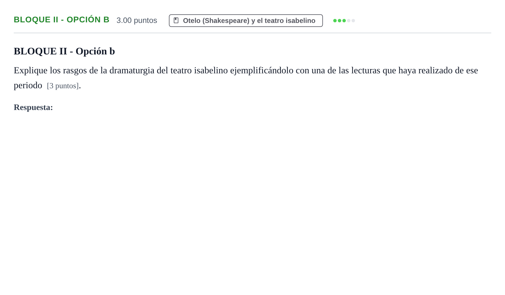Enunciado: Bloque II - Opción b · Literatura Dramática PAU Murcia Ordinaria 2025