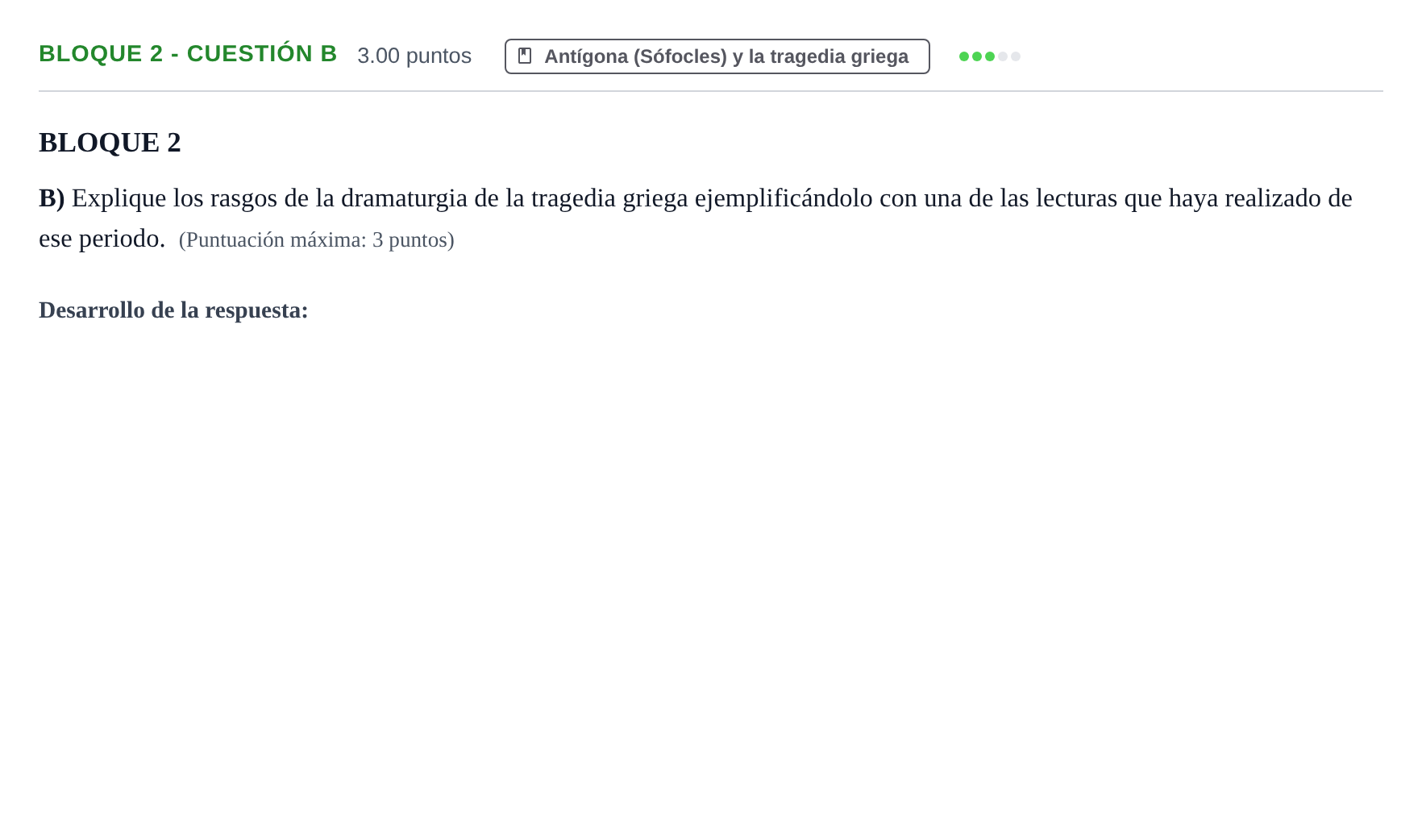 Enunciado: Bloque 2 - Cuestión B · Literatura Dramática PAU Murcia Extraordinaria 2025
