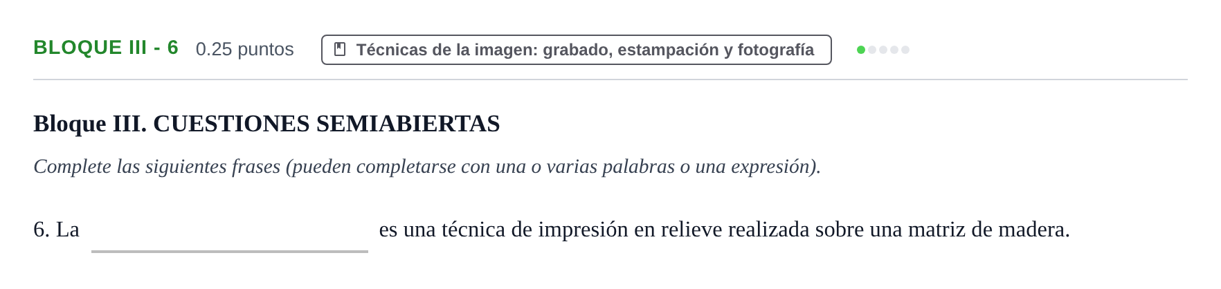 Enunciado: Bloque III - 6 · Movimientos Culturales y Artísticos PAU Murcia Ordinaria 2025