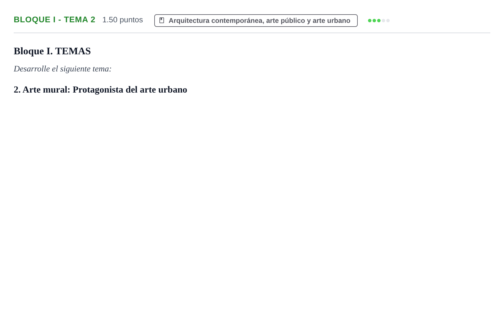 Enunciado: Bloque I - Tema 2 · Movimientos Culturales y Artísticos PAU Murcia Extraordinaria 2025