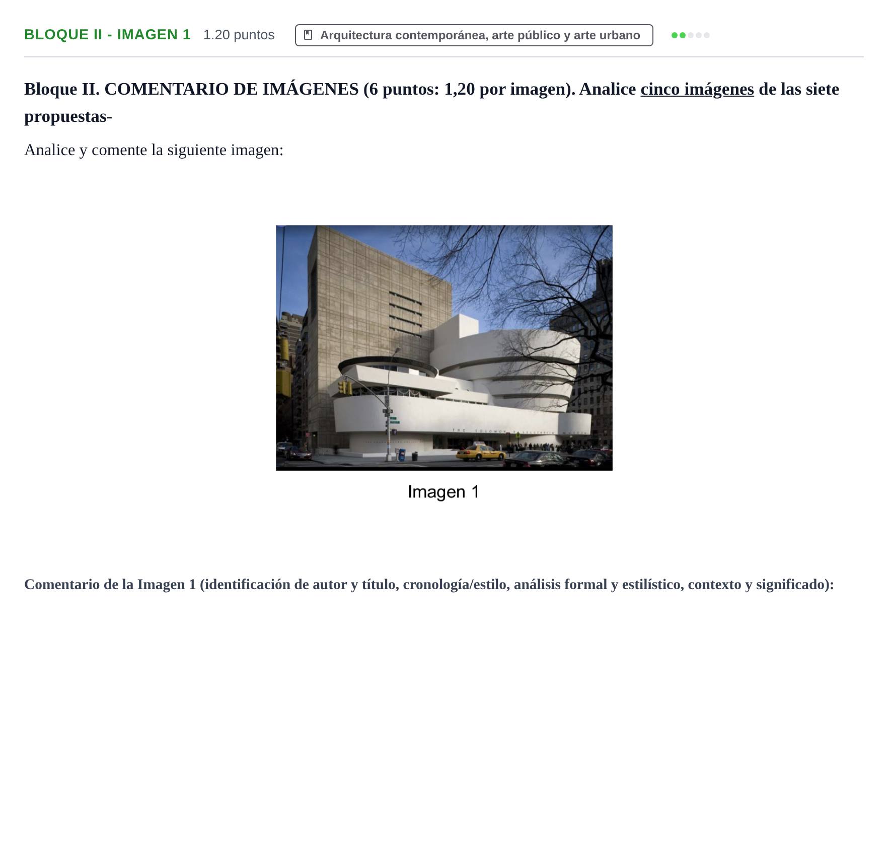 Enunciado: Bloque II - Imagen 1 · Movimientos Culturales y Artísticos PAU Murcia Extraordinaria 2025