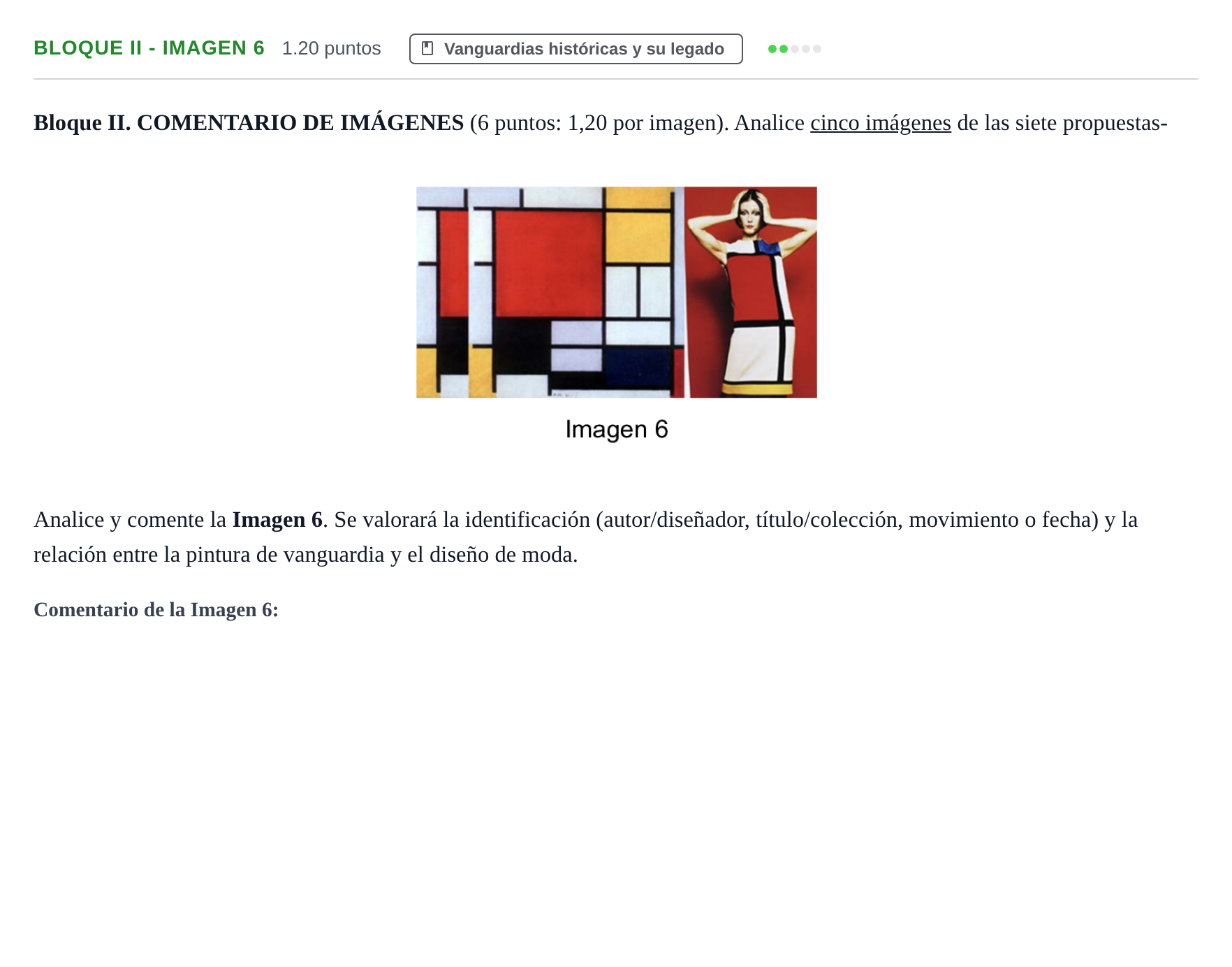 Enunciado: Bloque II - Imagen 6 · Movimientos Culturales y Artísticos PAU Murcia Extraordinaria 2025