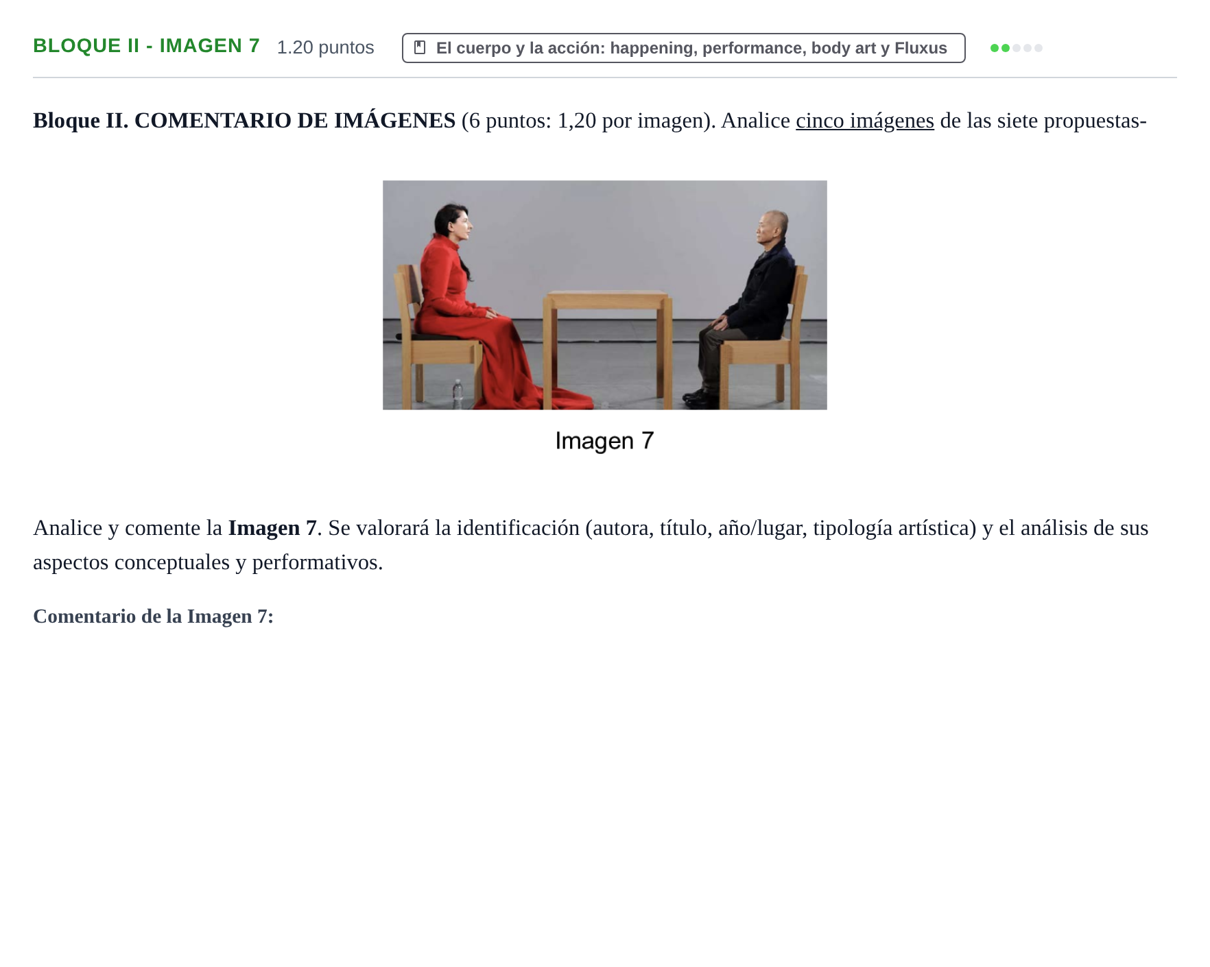 Enunciado: Bloque II - Imagen 7 · Movimientos Culturales y Artísticos PAU Murcia Extraordinaria 2025