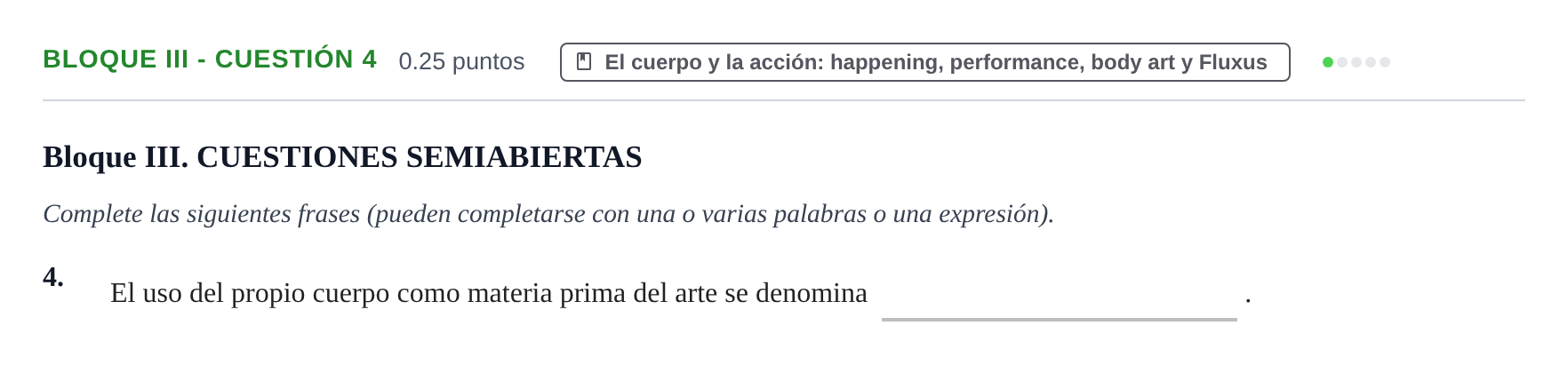 Enunciado: Bloque III - Cuestión 4 · Movimientos Culturales y Artísticos PAU Murcia Extraordinaria 2025
