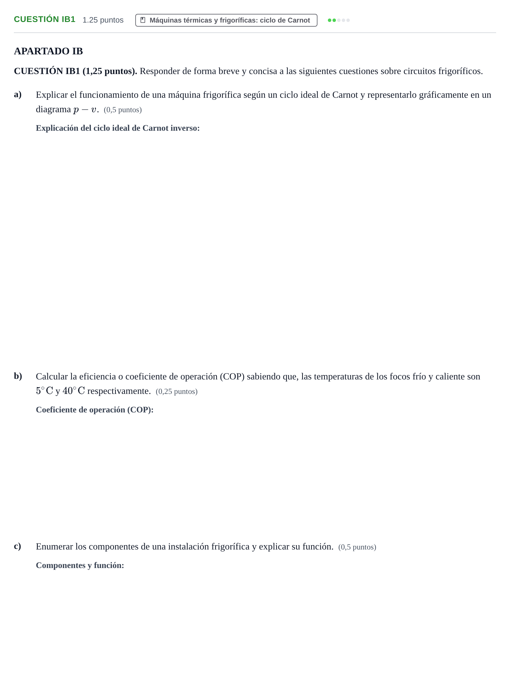 Enunciado: Cuestión IB1 · Tecnología e Ingeniería II PAU Murcia Ordinaria 2025