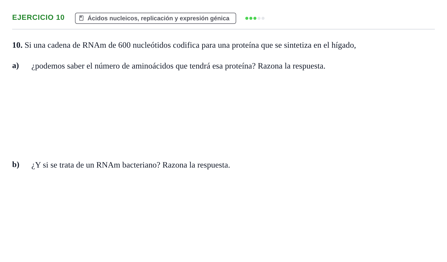 Enunciado: Problema 10 · Biología PAU Navarra Ordinaria 2023