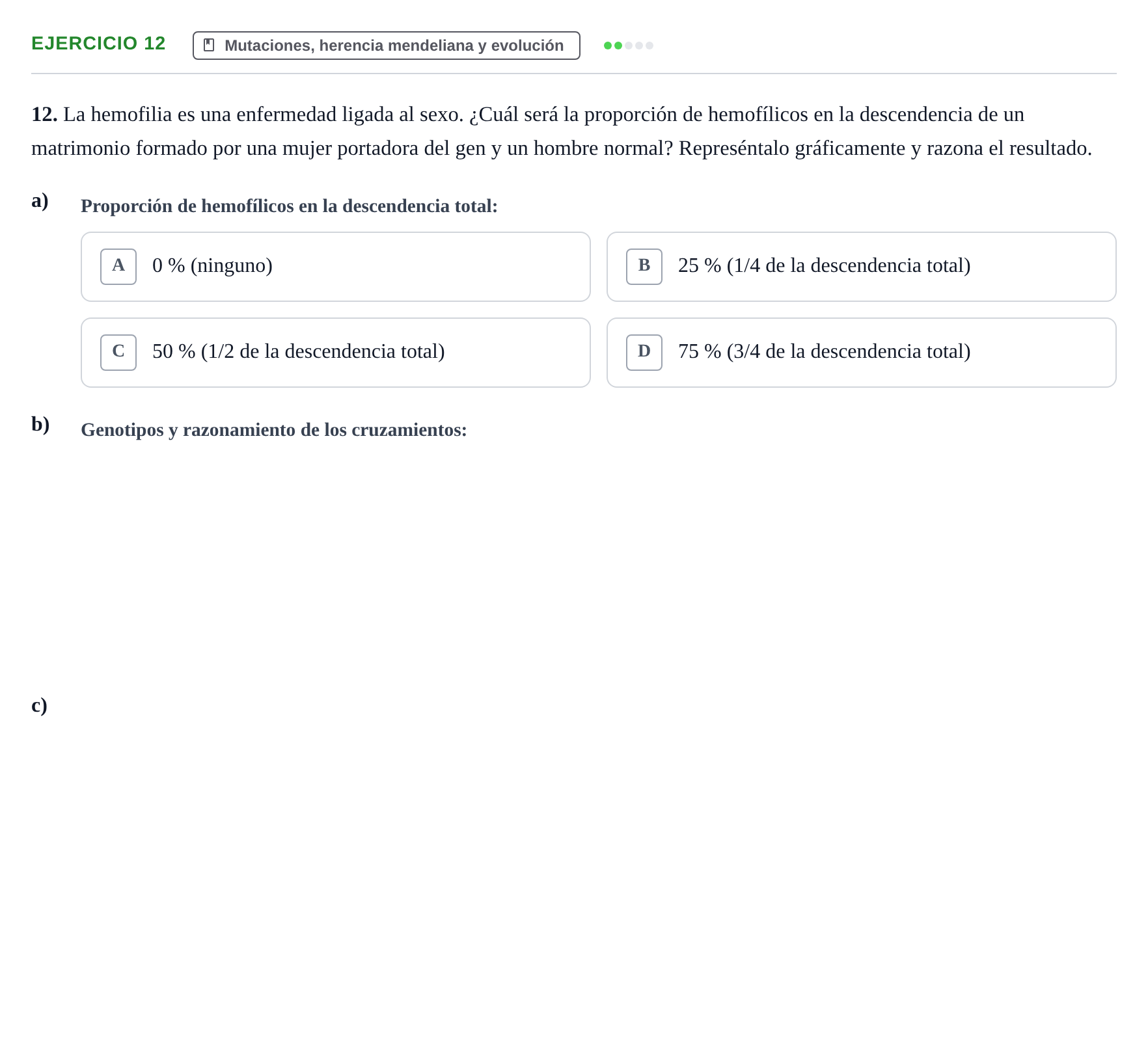 Enunciado: Problema 12 · Biología PAU Navarra Ordinaria 2023