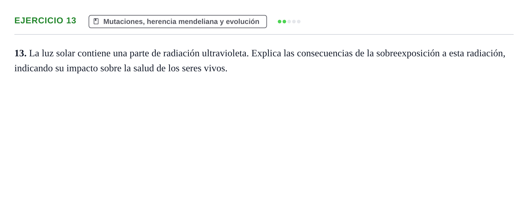 Enunciado: Problema 13 · Biología PAU Navarra Ordinaria 2023