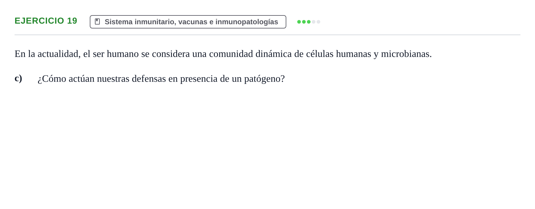 Enunciado: Ejercicio 19 - Sistema inmunitario · Biología PAU Navarra Ordinaria 2023
