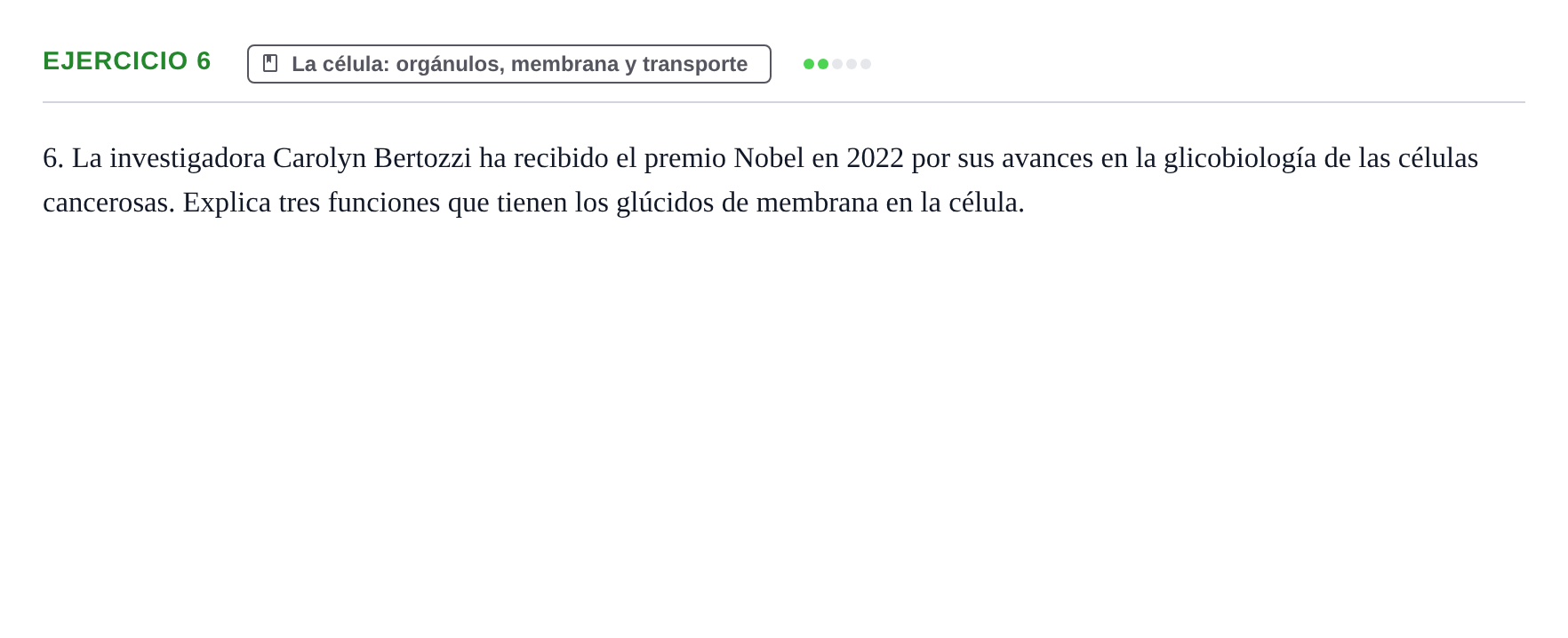 Enunciado: Problema 6 · Biología PAU Navarra Ordinaria 2023