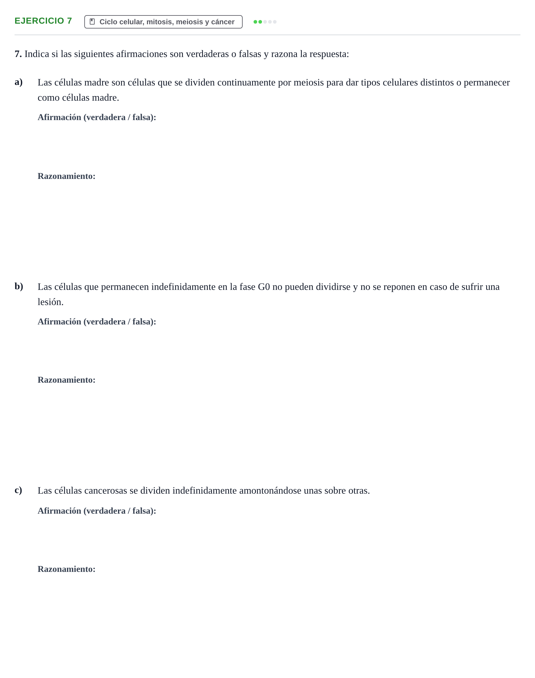 Enunciado: Problema 7 · Biología PAU Navarra Ordinaria 2023