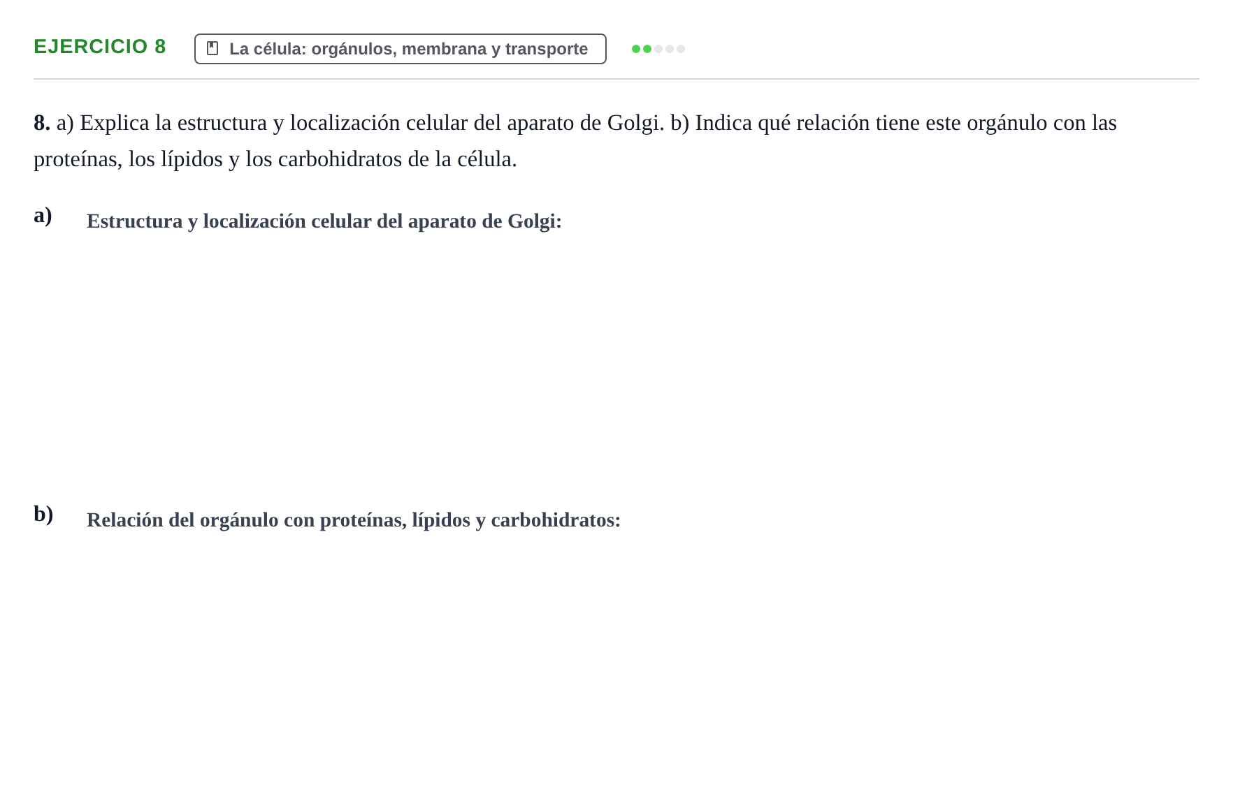 Enunciado: Problema 8 · Biología PAU Navarra Ordinaria 2023