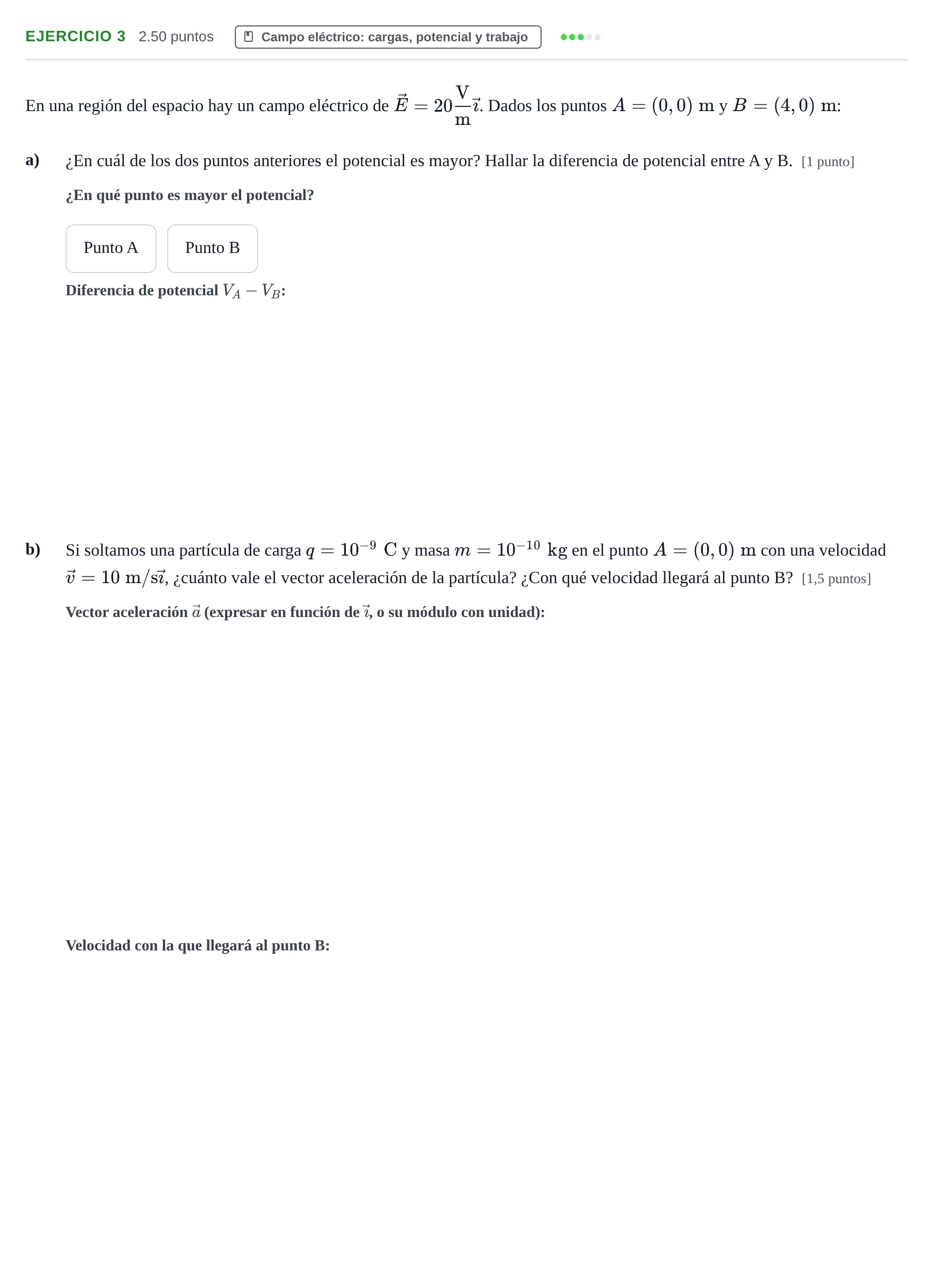 Enunciado: Problema 3 · Física PAU Navarra Ordinaria 2023