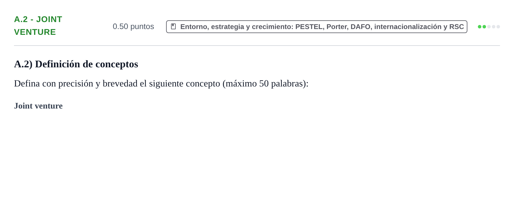 Enunciado: Ejercicio A.2 - Joint venture · Empresa y Diseño de Modelos de Negocio PAU Navarra Ordinaria 2023