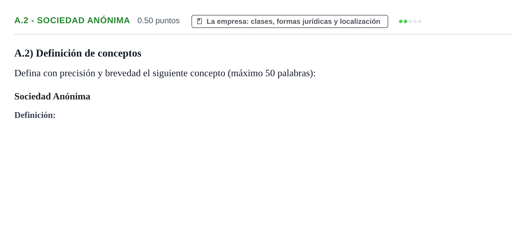 Enunciado: Ejercicio A.2 - Sociedad Anónima · Empresa y Diseño de Modelos de Negocio PAU Navarra Ordinaria 2023